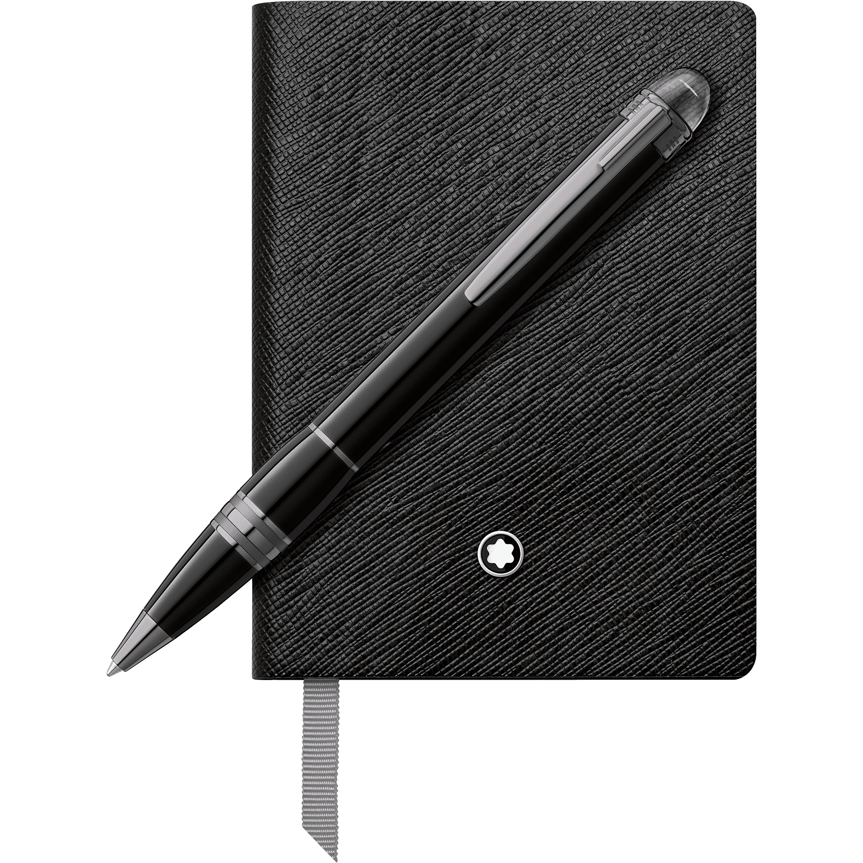 Montblanc Set with StarWalker Midnight Black Ballpoint Pen and Notebook #145 black, lined, image 2