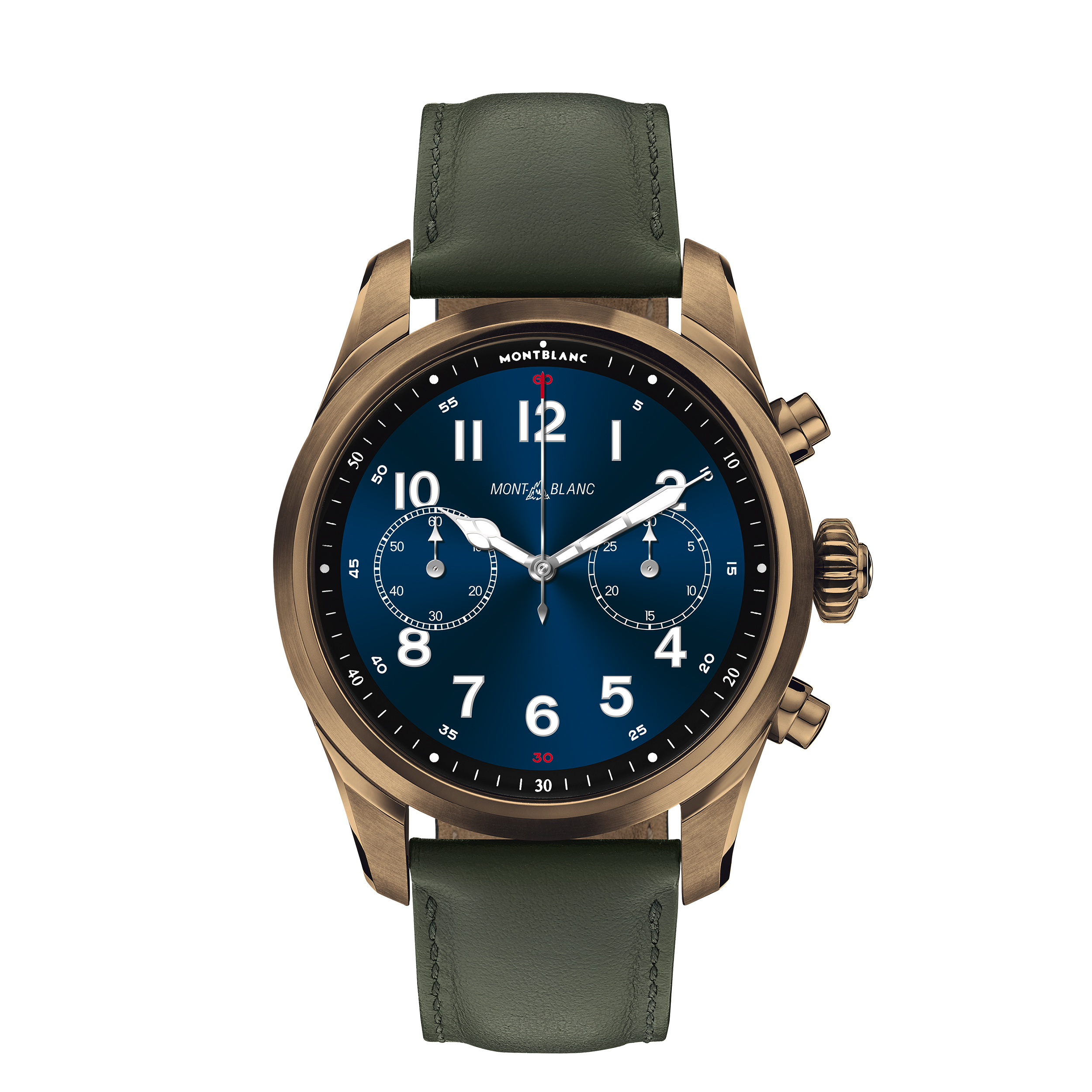 1 صورة ،Montblanc Summit 2+ Smartwatch - Bronze Colour with Leather Strap