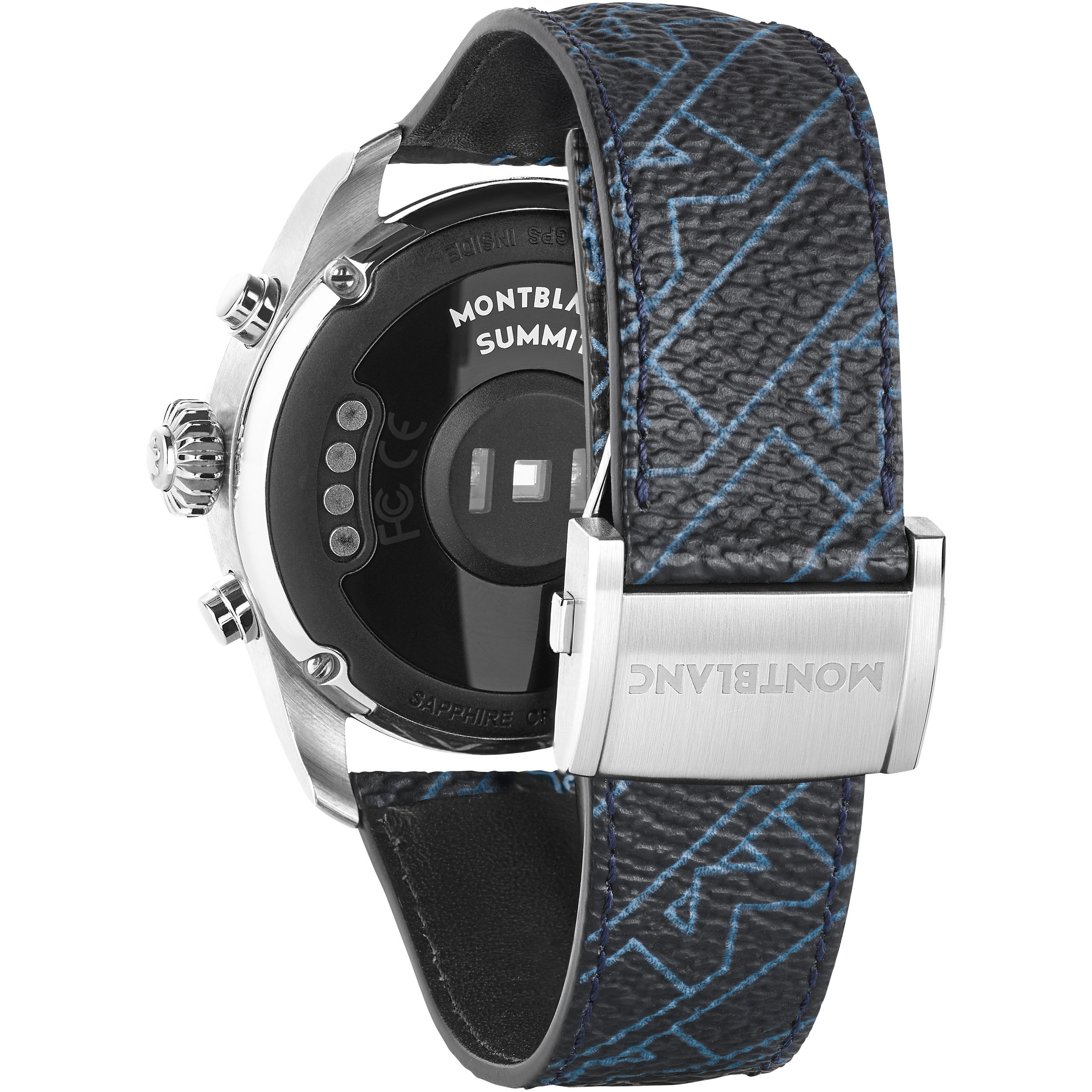 3 صورة ،Montblanc Summit 2 Stainless Steel Montblanc Pattern Blue