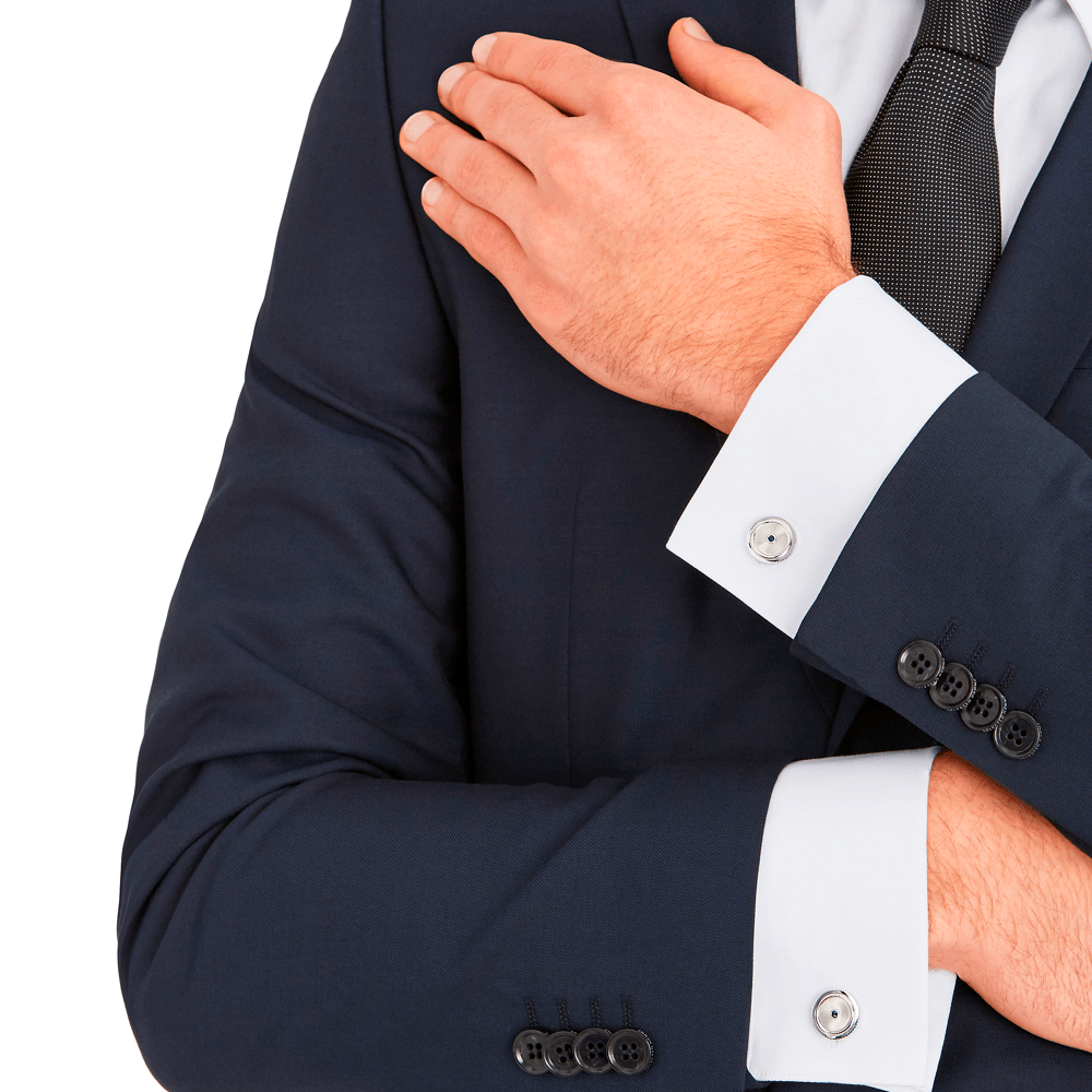 4 صورة ،Cuff Links, round, steel, Horlogerie