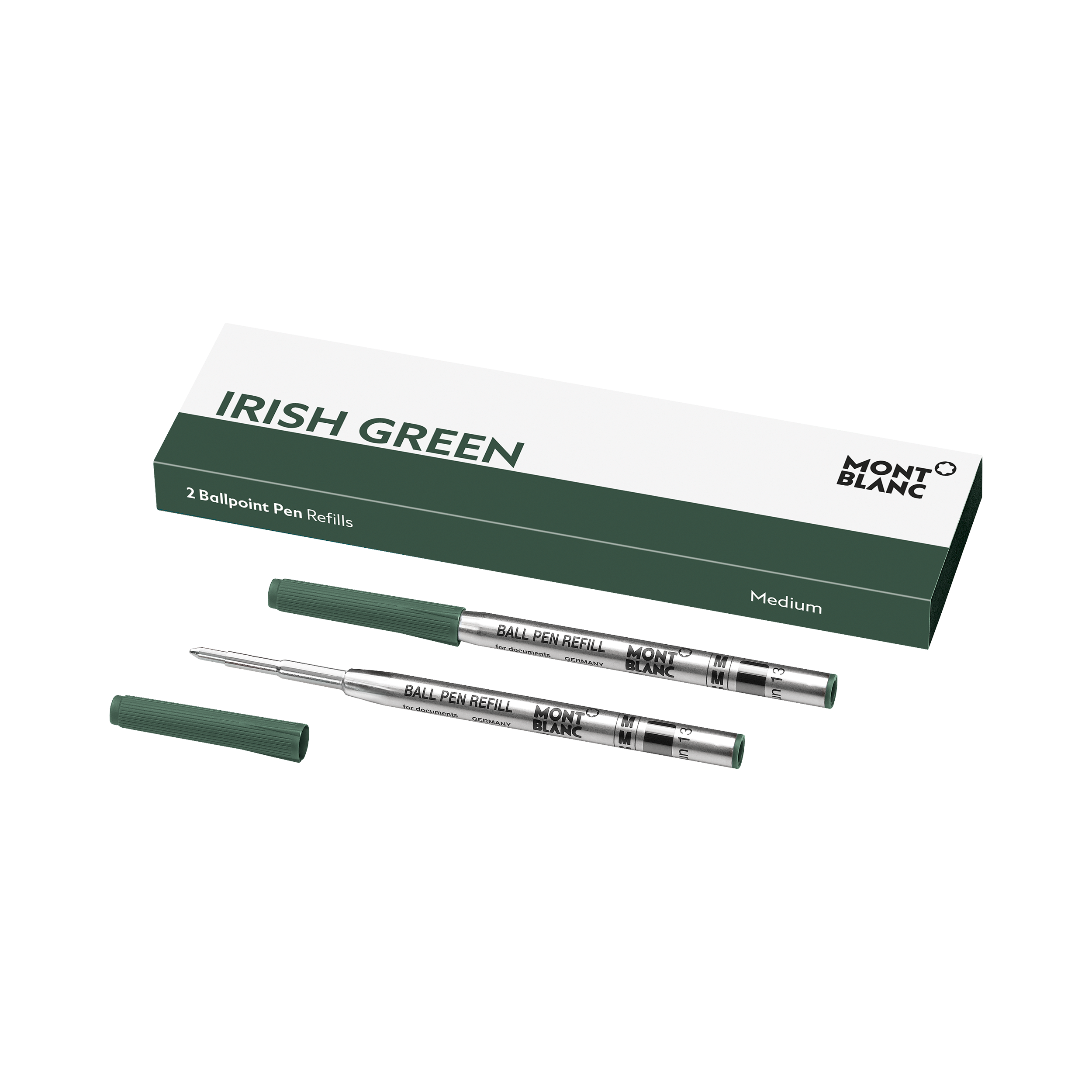 2 Ballpoint Refills, Irish Green - Medium, image 1