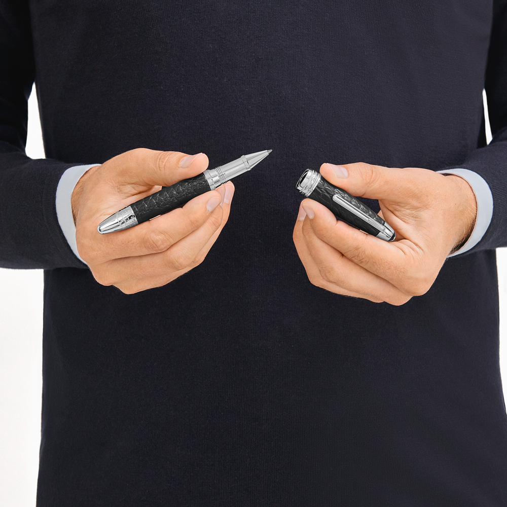 3 صورة ،Great Masters Exotic Leather Black Alligator Rollerball