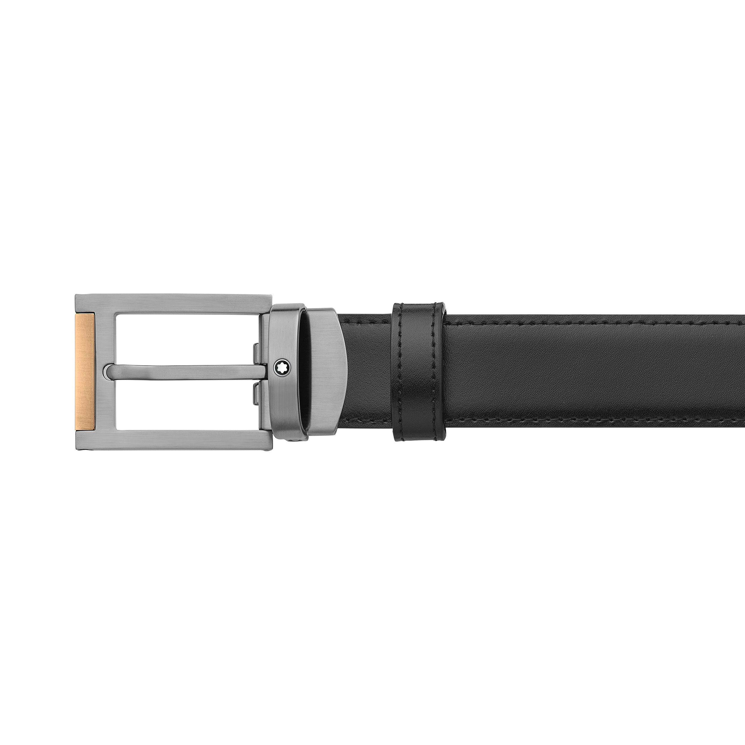 Black 30 mm leather belt, image 2