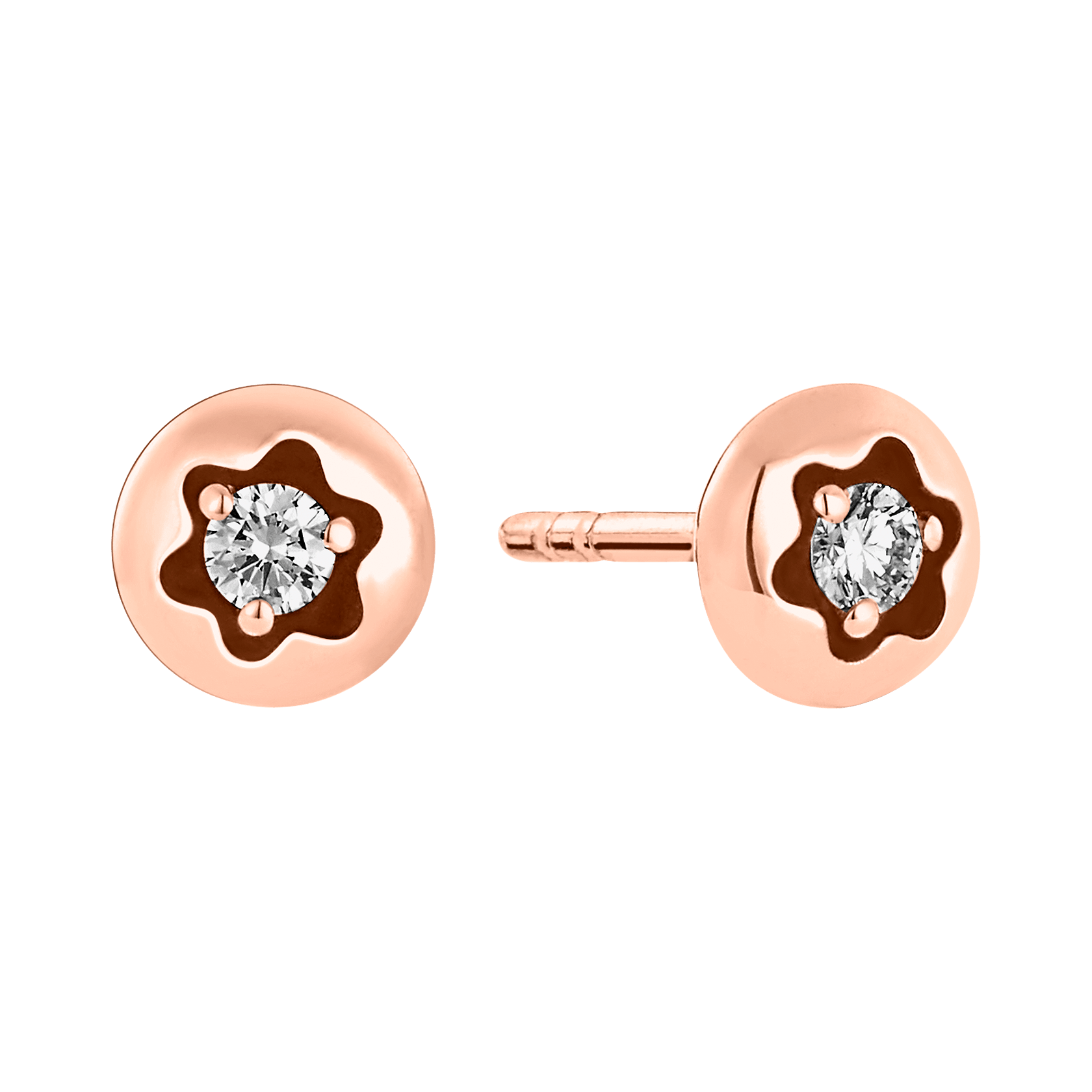 Montblanc 4810 earstuds in pink gold and diamond, image 1