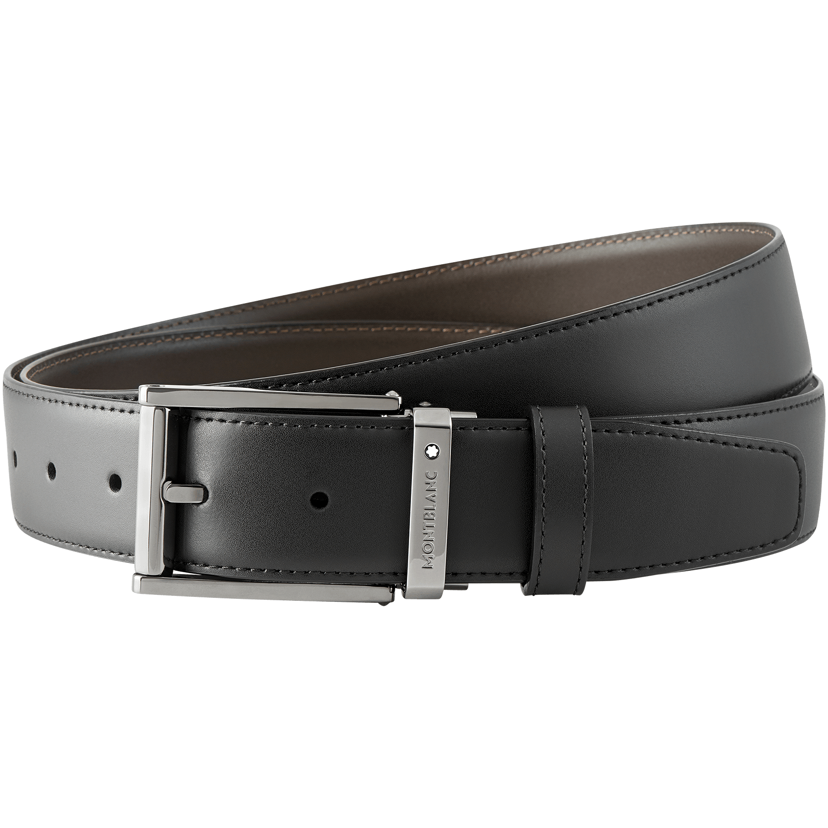 Black/brown reversible cut-to-size business belt, image 2