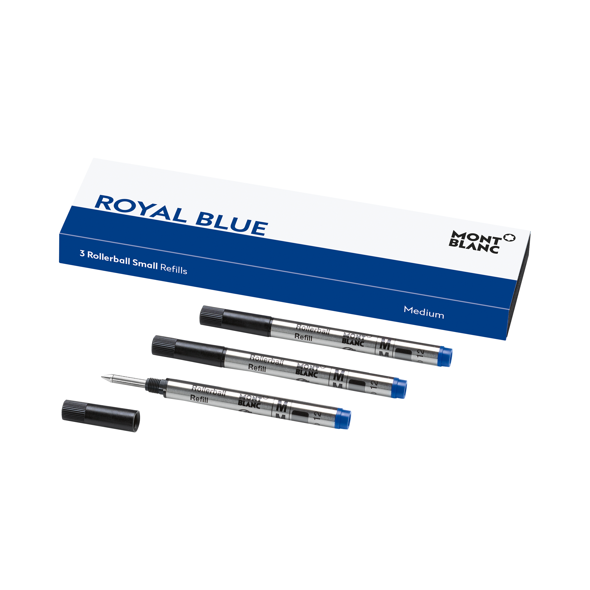 3 Rollerball Small Refills Medium, Royal Blue