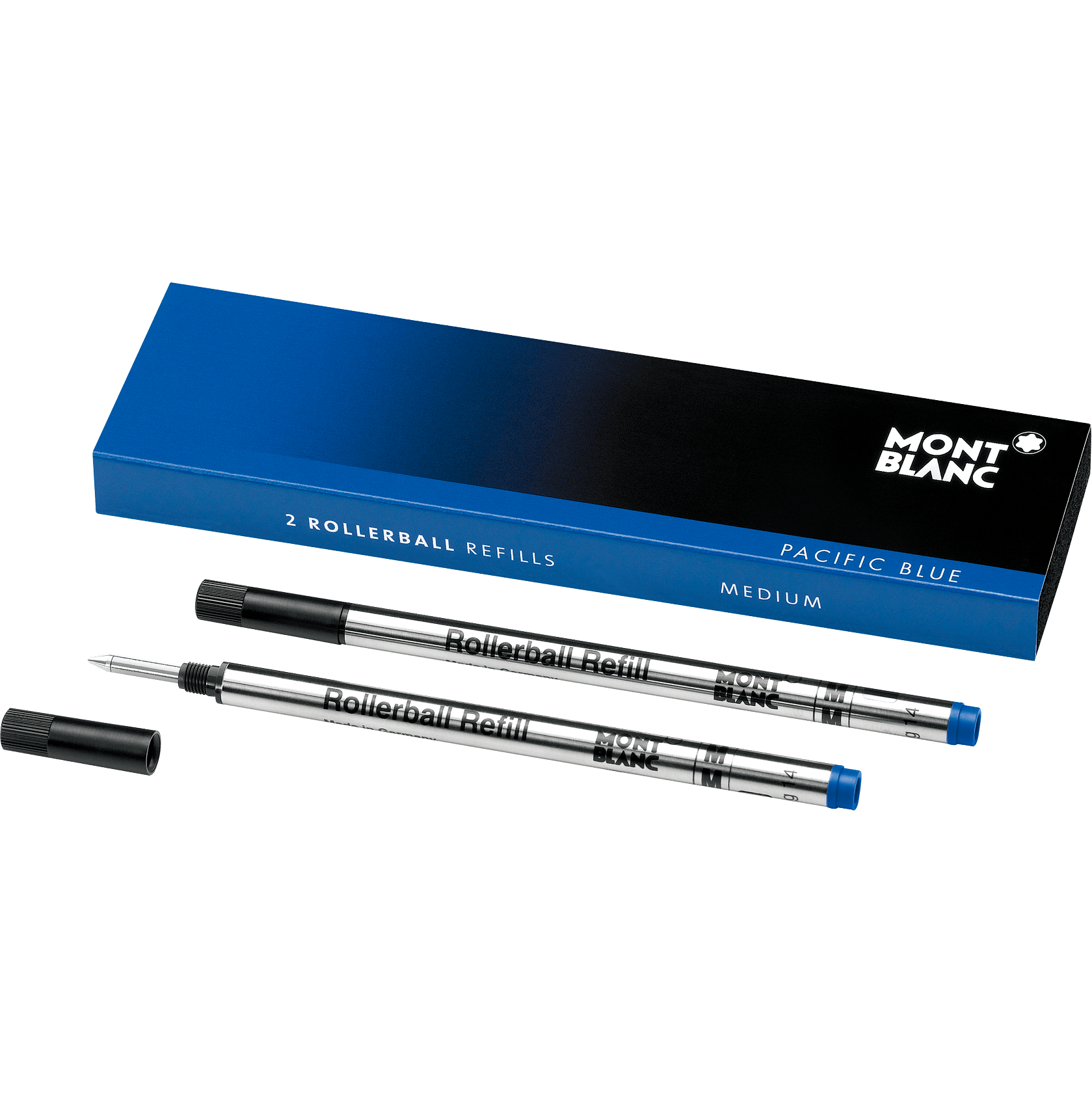 2 Rollerball Refills (M) Pacific Blue