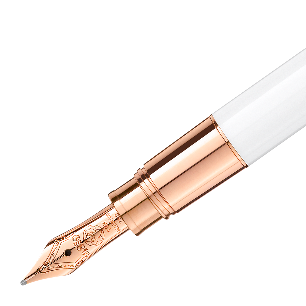 Meisterstück White Solitaire Rose Gold-Coated Hommage à W.A. Mozart Fountain Pen, image 2