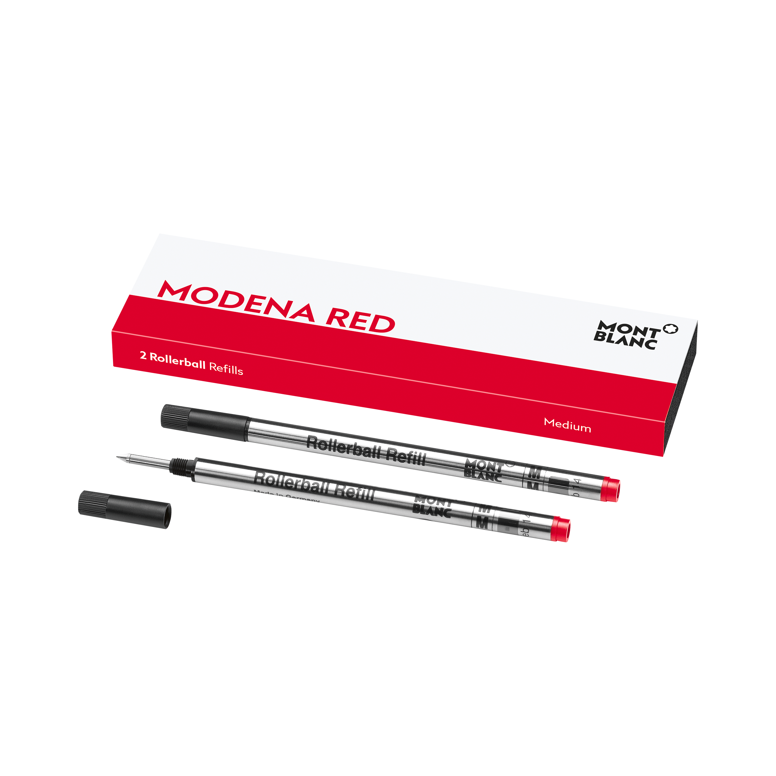 2 Rollerball Refills, Modena Red - Medium, image 1