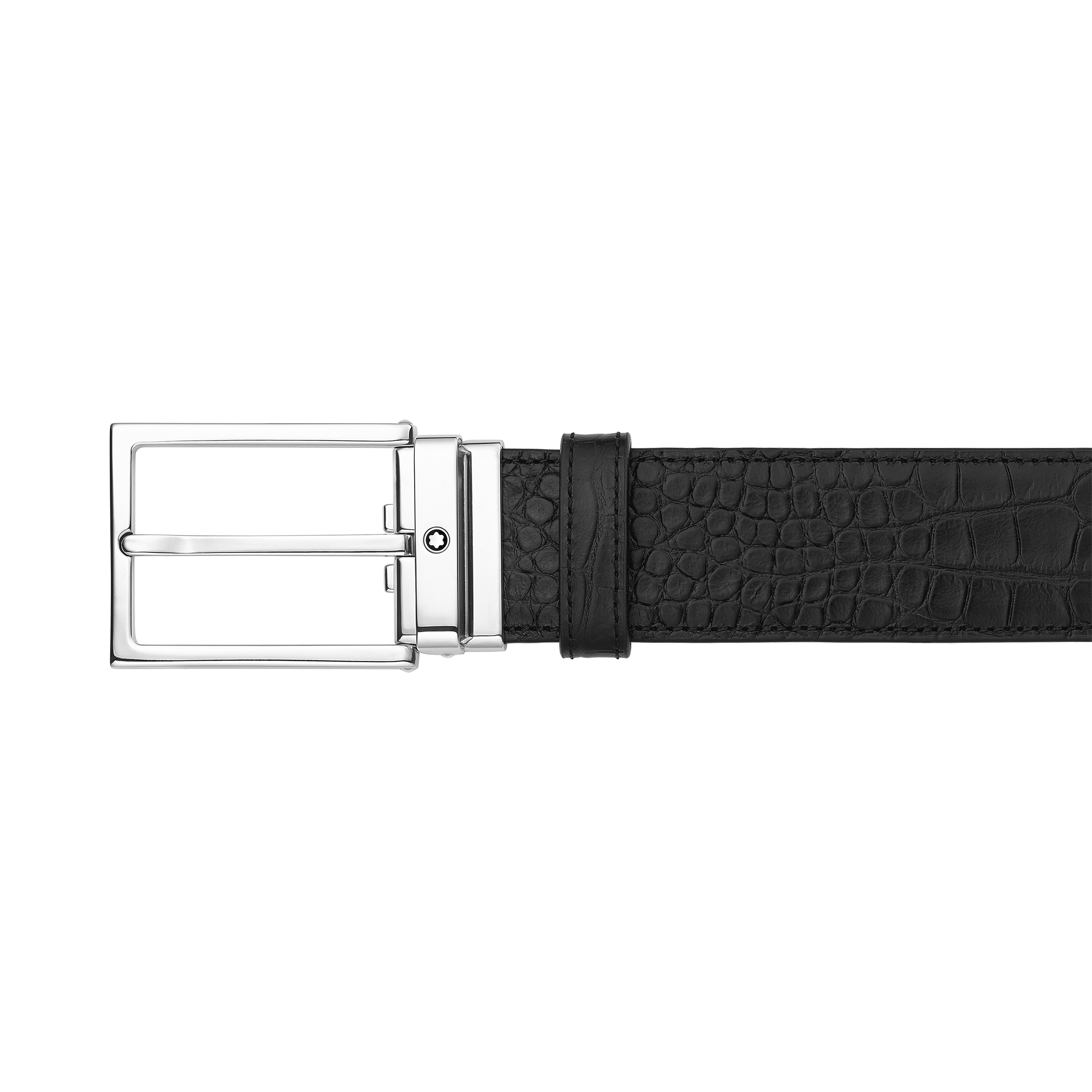 Black 35 mm leather belt, image 2