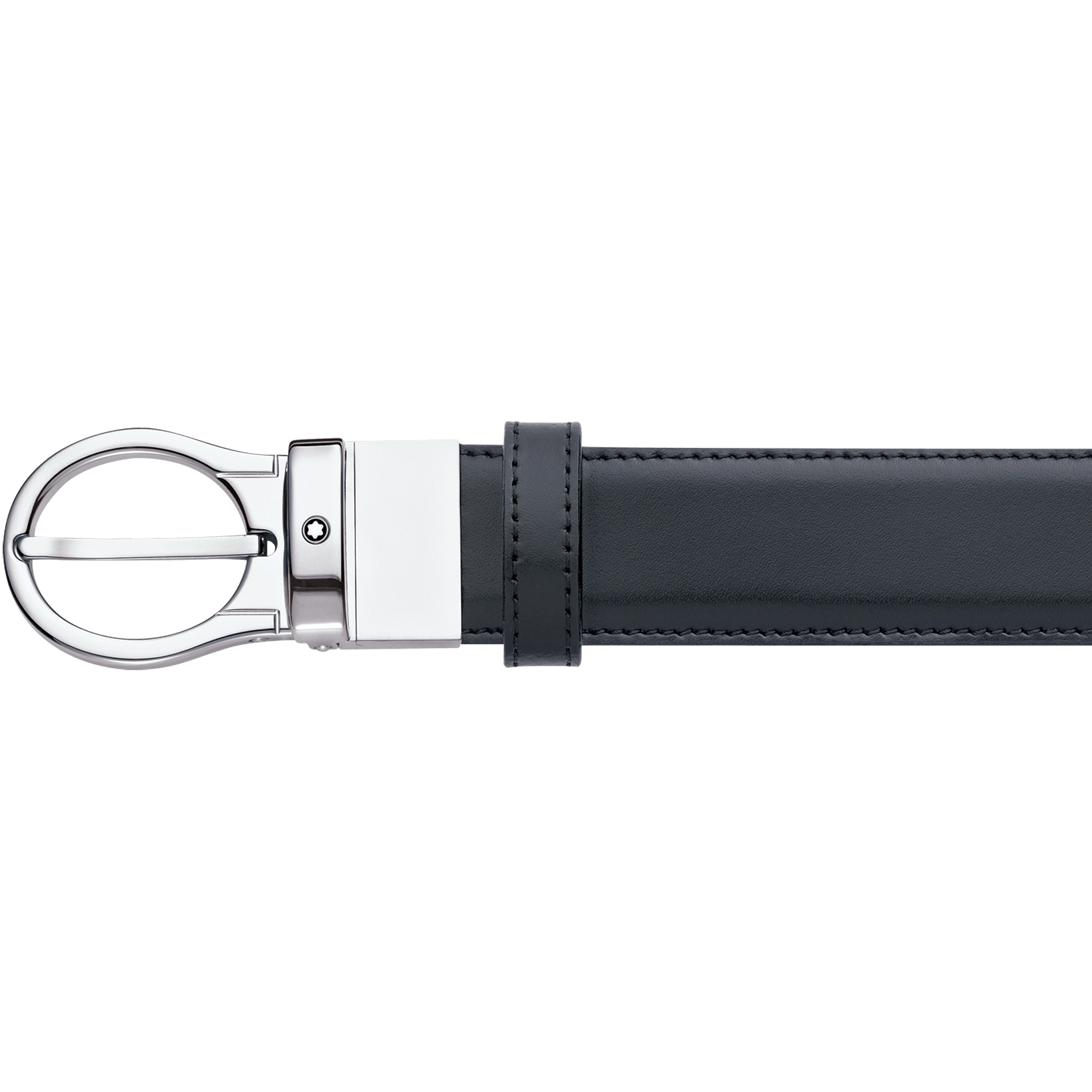 Revolving Oval Shiny Palladium-Finish Pin Buckle Belt, image 1