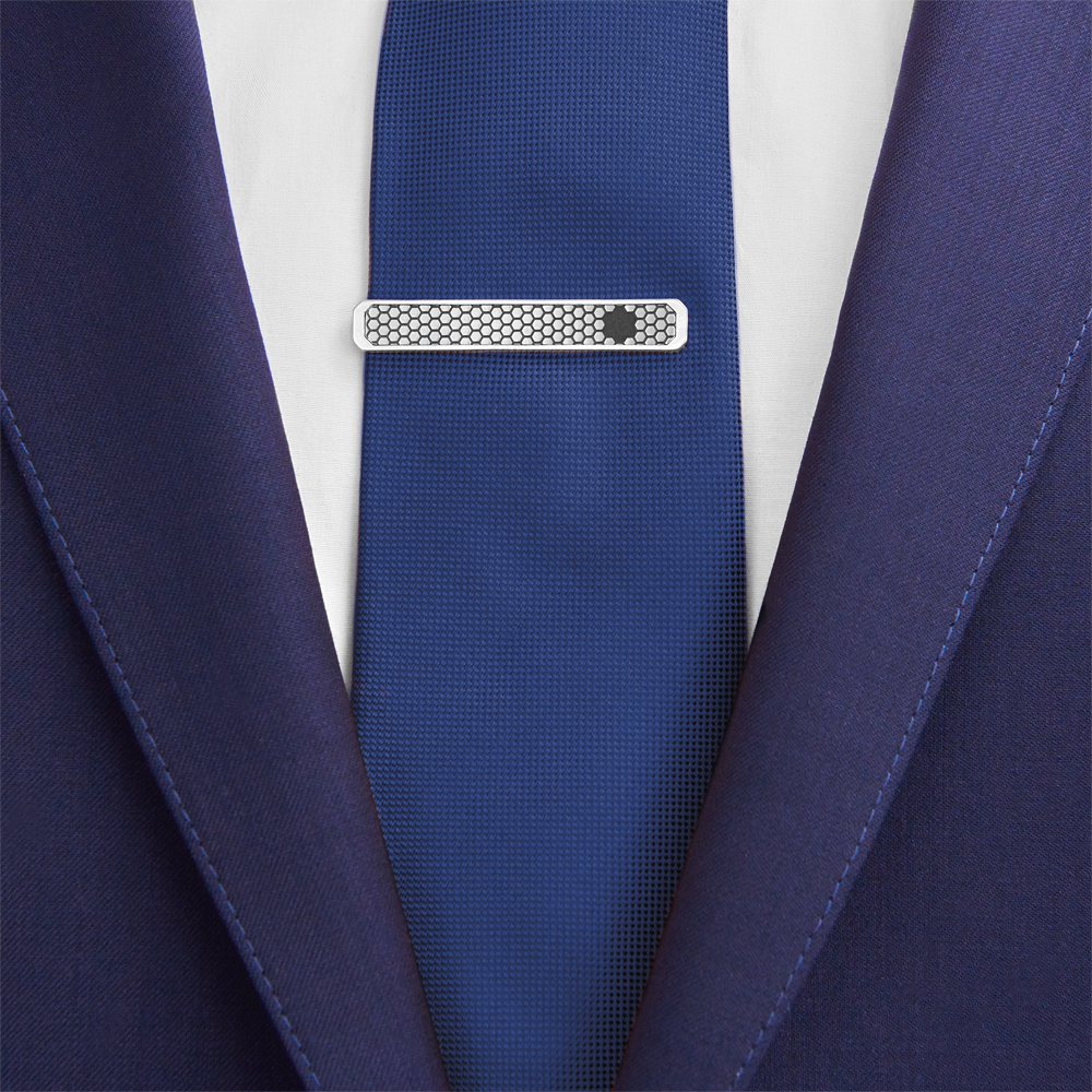 4 صورة ،Montblanc Star honeycomb-patterned Tie Bar