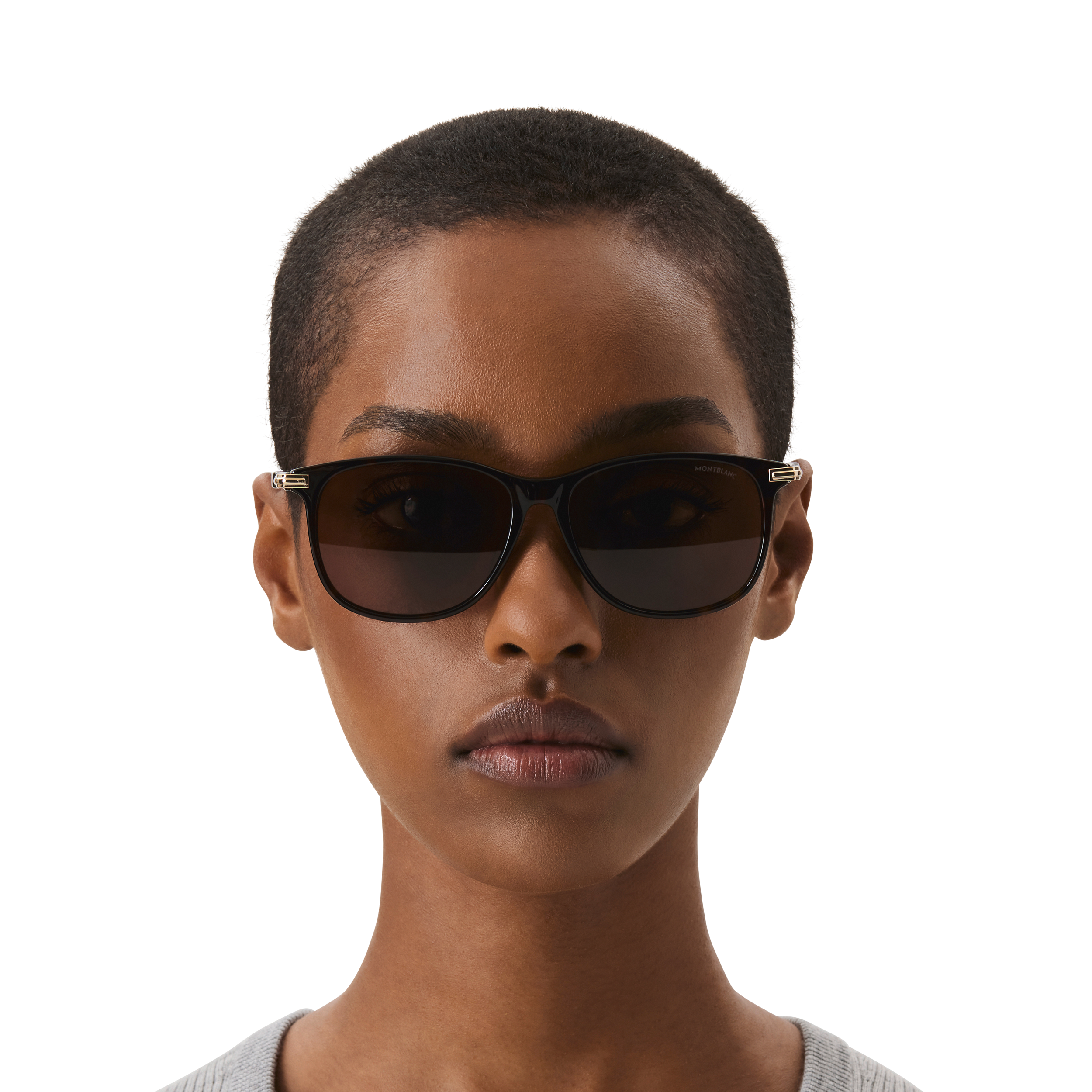 Rectangular Sunglasses with Havana-Colored Acetate Frame, image 3