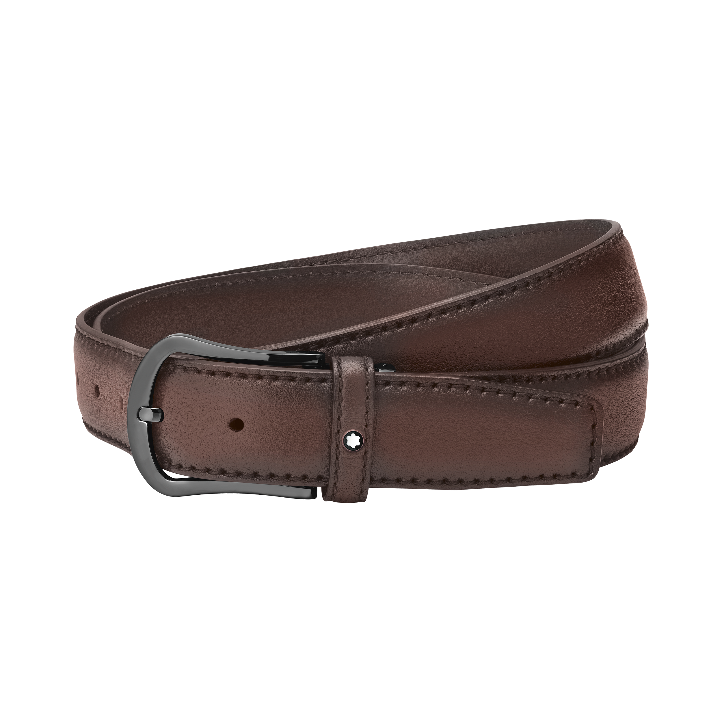 Brown 35 mm leather belt, image 1