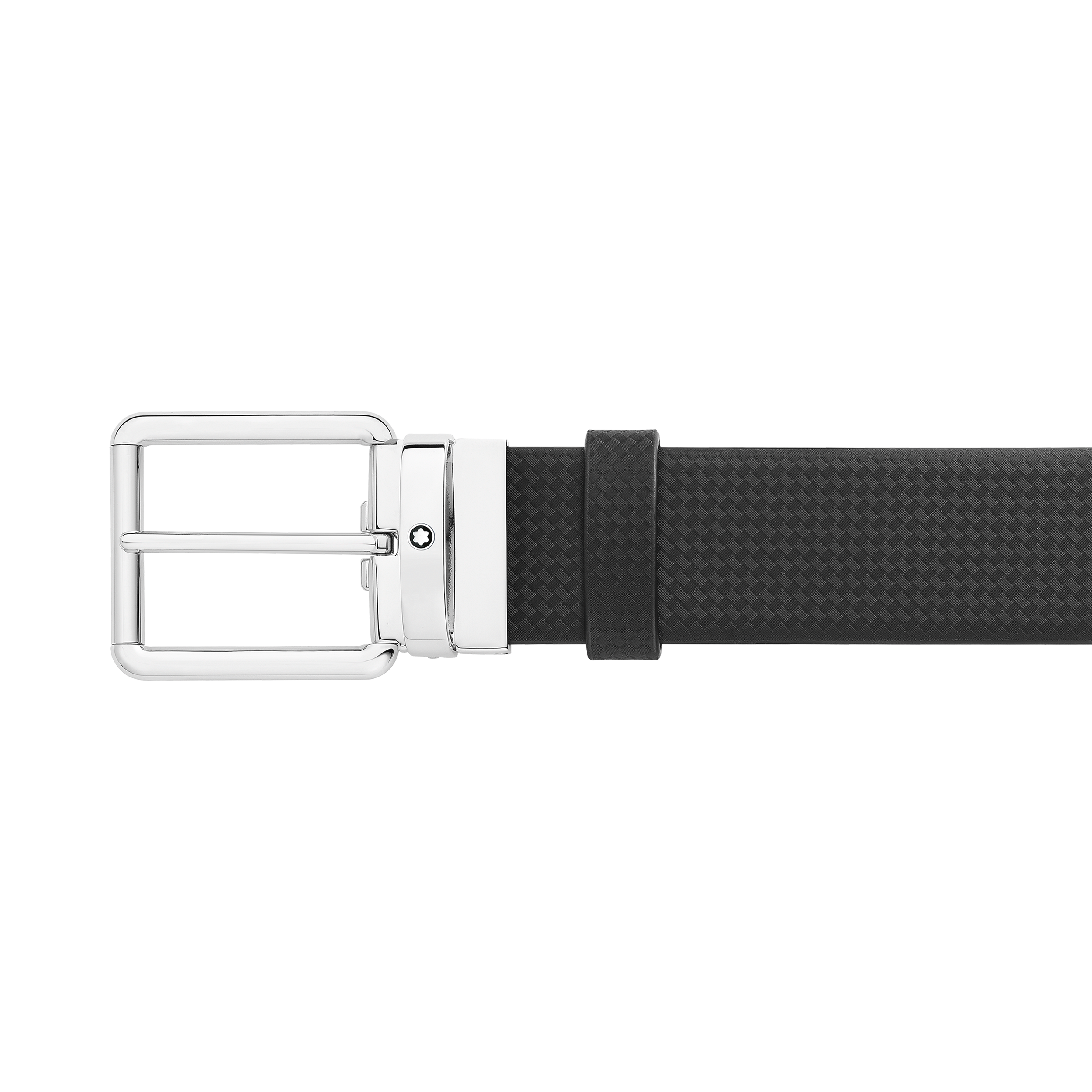 Black/grey 35 mm reversible leather belt, image 2