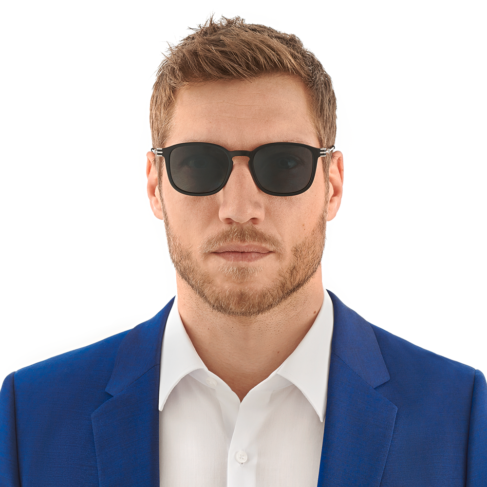 Sunglasses EW Black Injected Rect Black Lens, image 3
