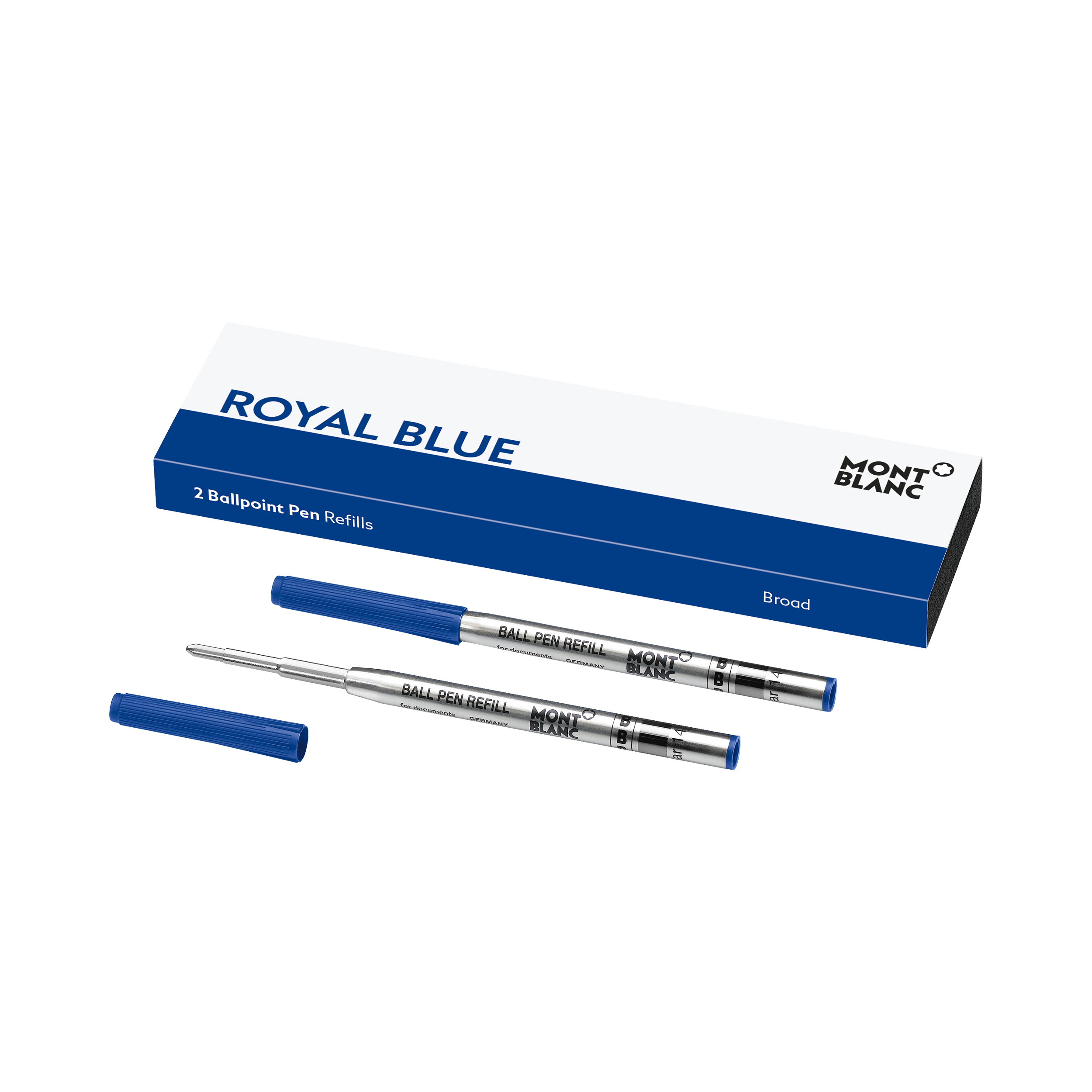 2 Ballpoint Refills, Royal Blue - Broad, image 1