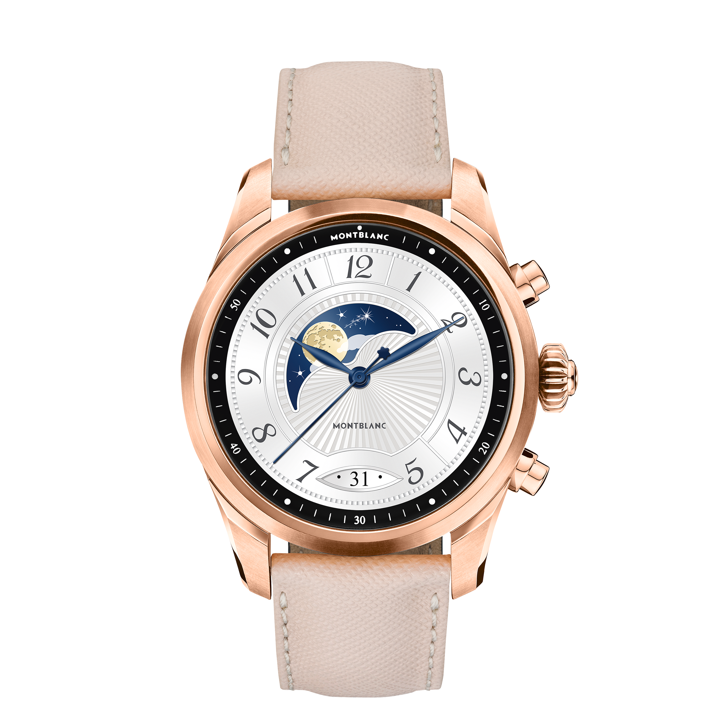 Montblanc Summit 2+ Smartwatch - Golden Color with Leather Strap