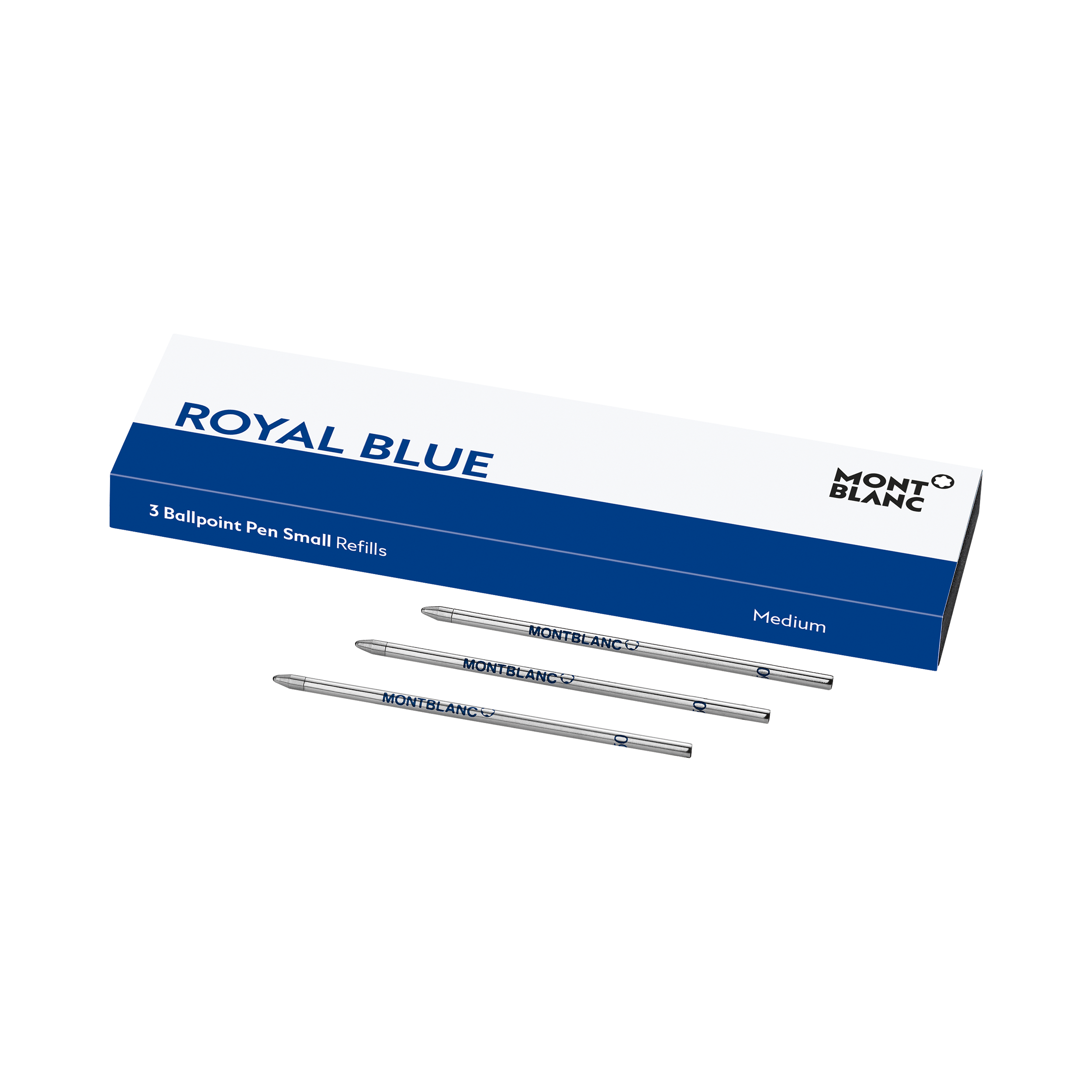 3 Ballpoint Small Refills, Royal Blue - Medium, image 1