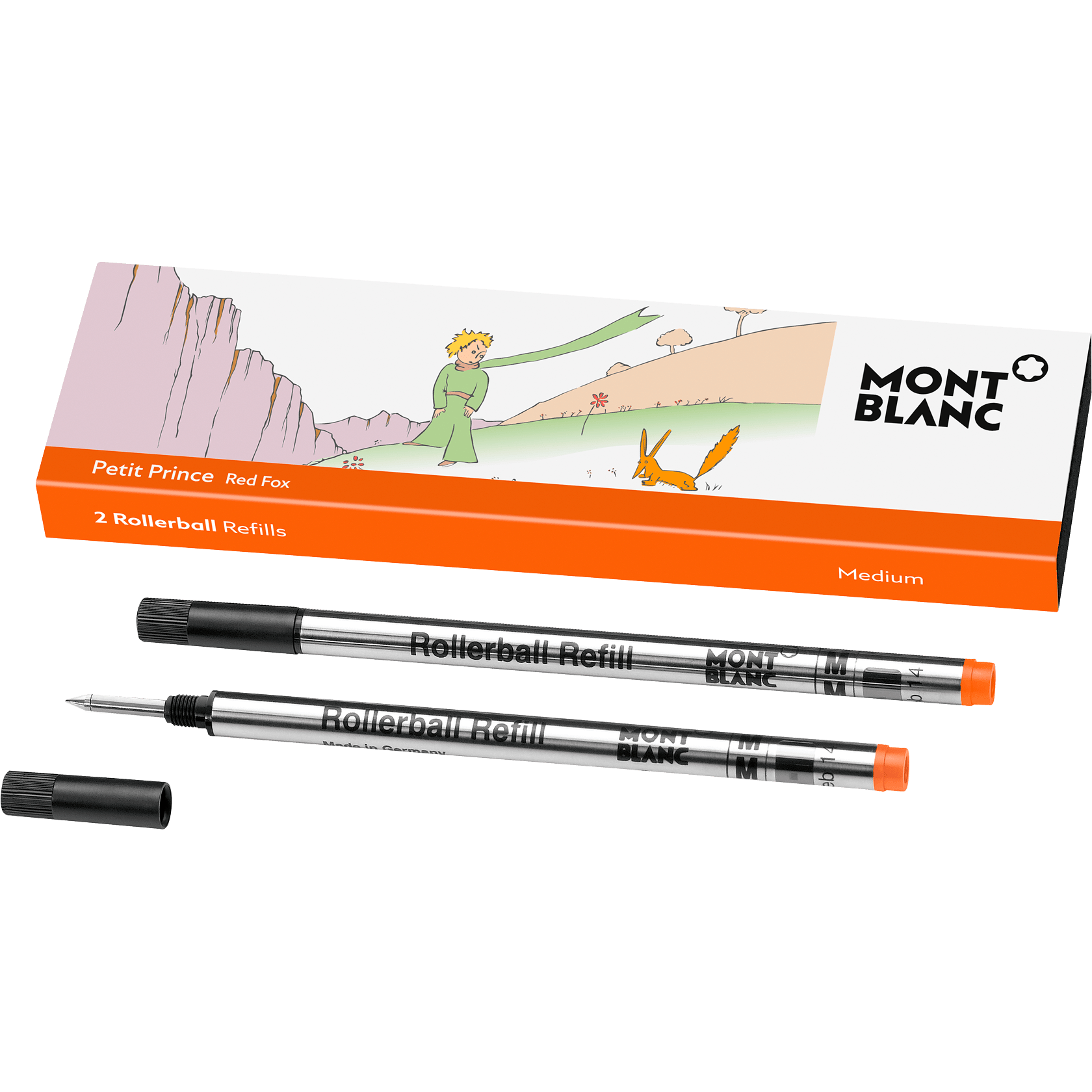 2 Rollerball Refills (M) Le Petit Prince, Orange, image 1