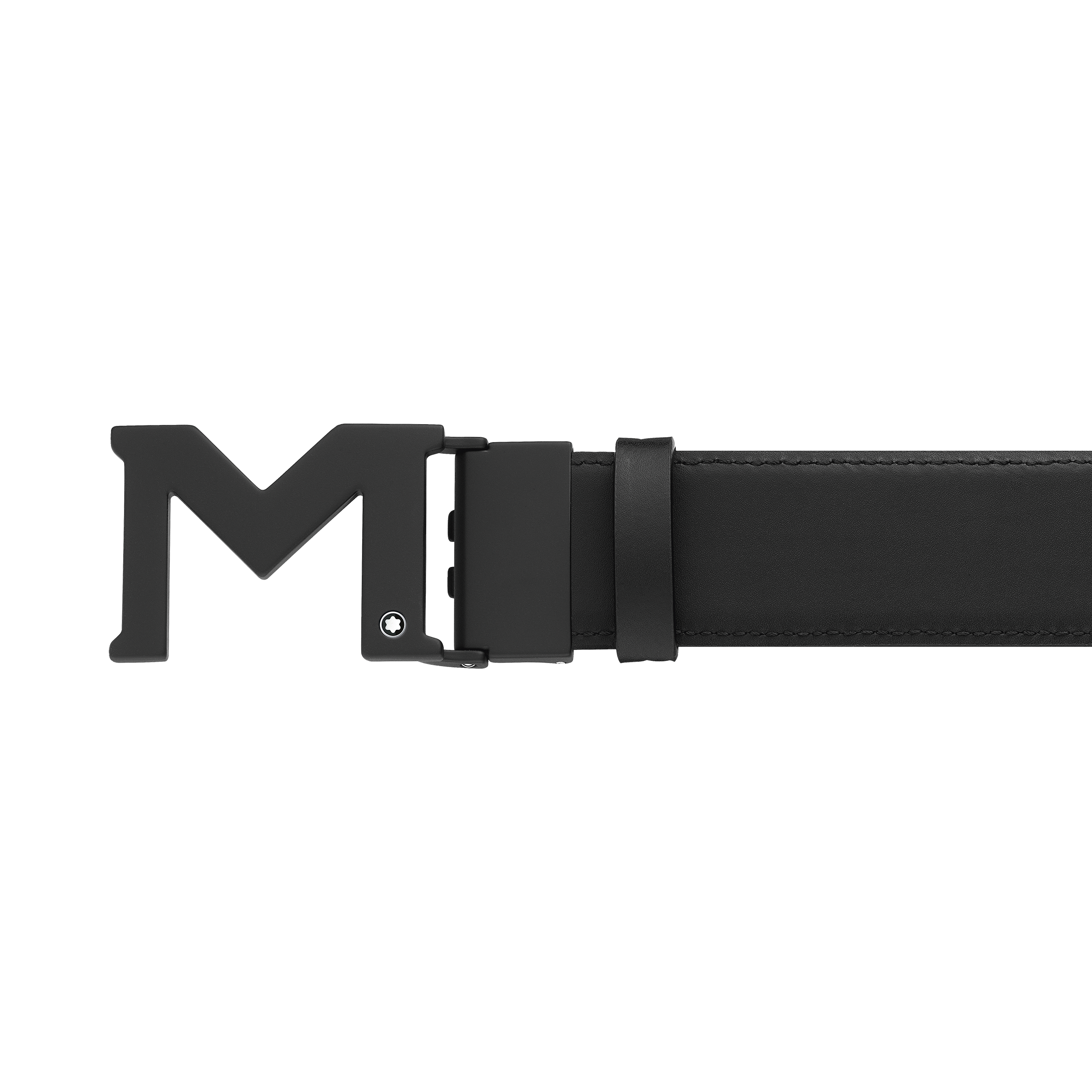 M buckle embossed black/plain black 35 mm reversible leather belt, image 2