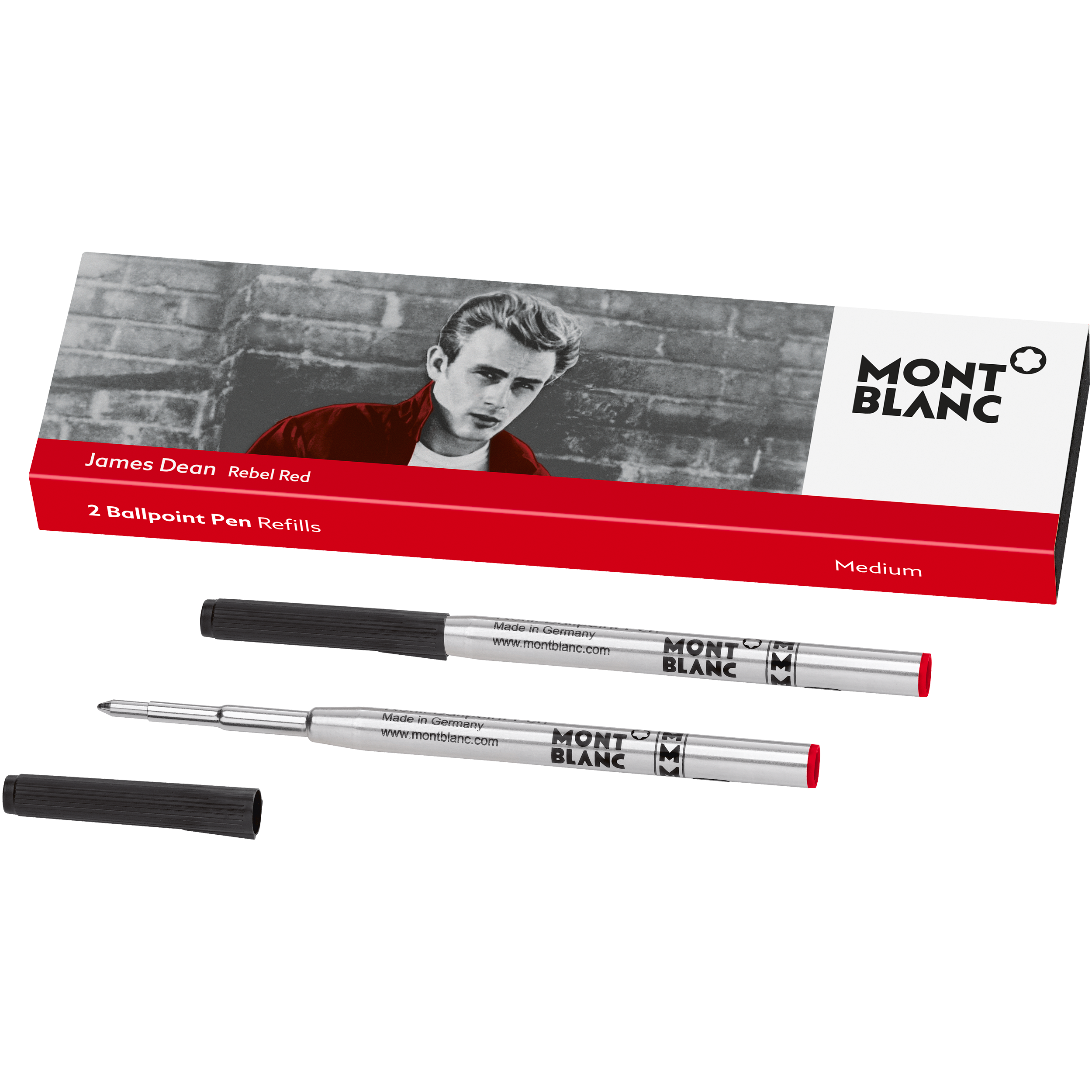2 Ballpoint Pen Refills (M) Great Characters, James Dean, image 2
