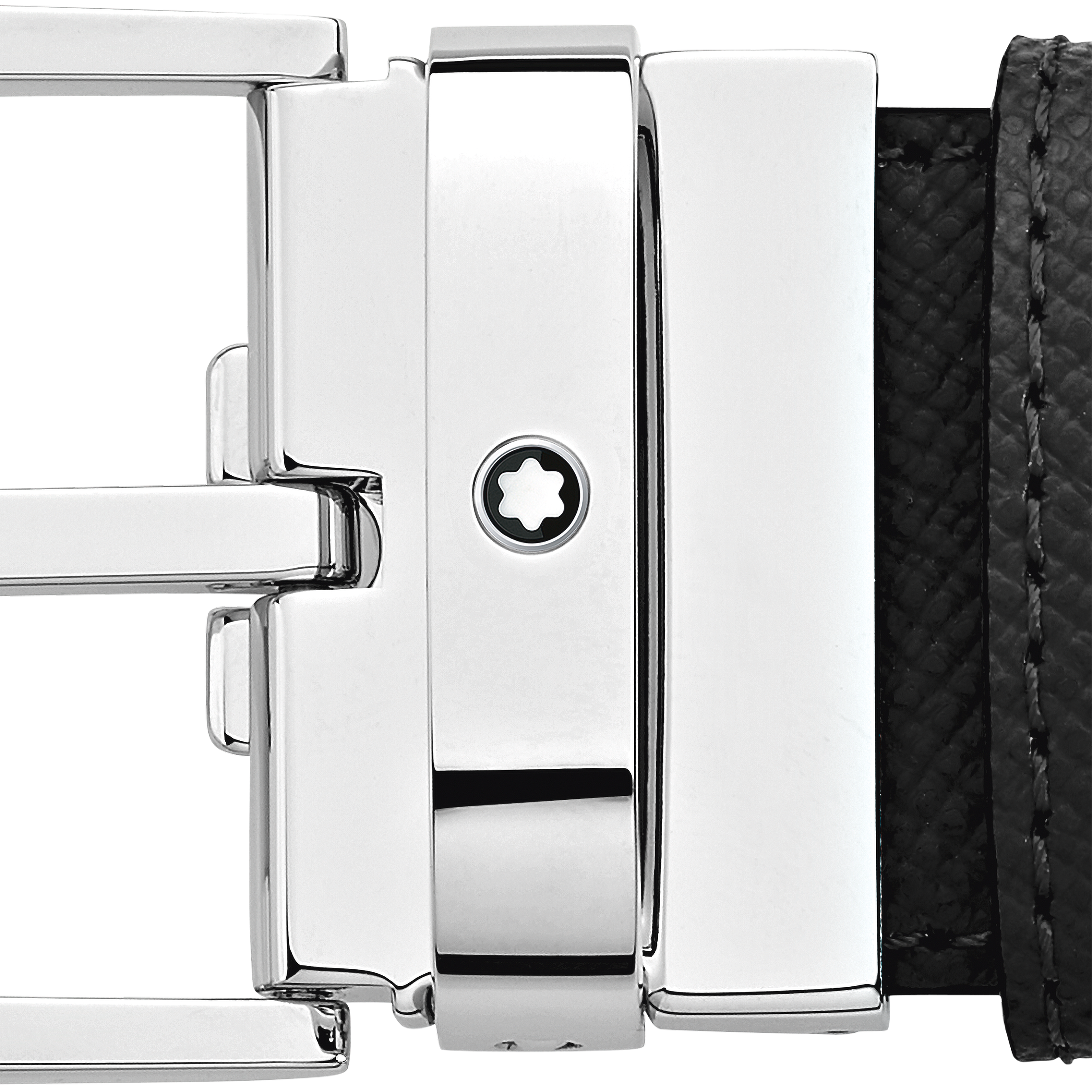 Black/blue 35 mm reversible leather belt, image 2