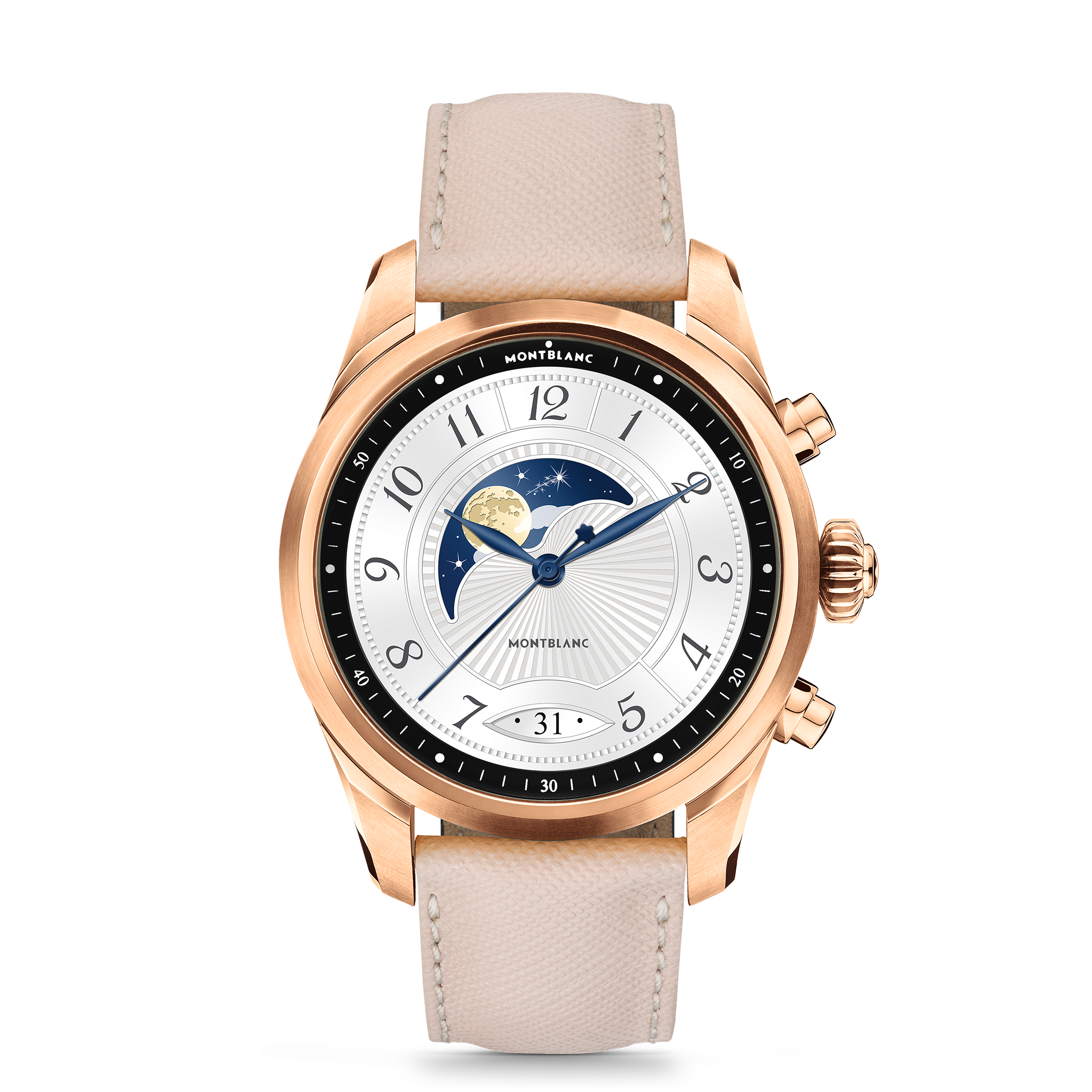 1 صورة ،Montblanc Summit 2+ Smartwatch - Golden Colour with Leather Strap