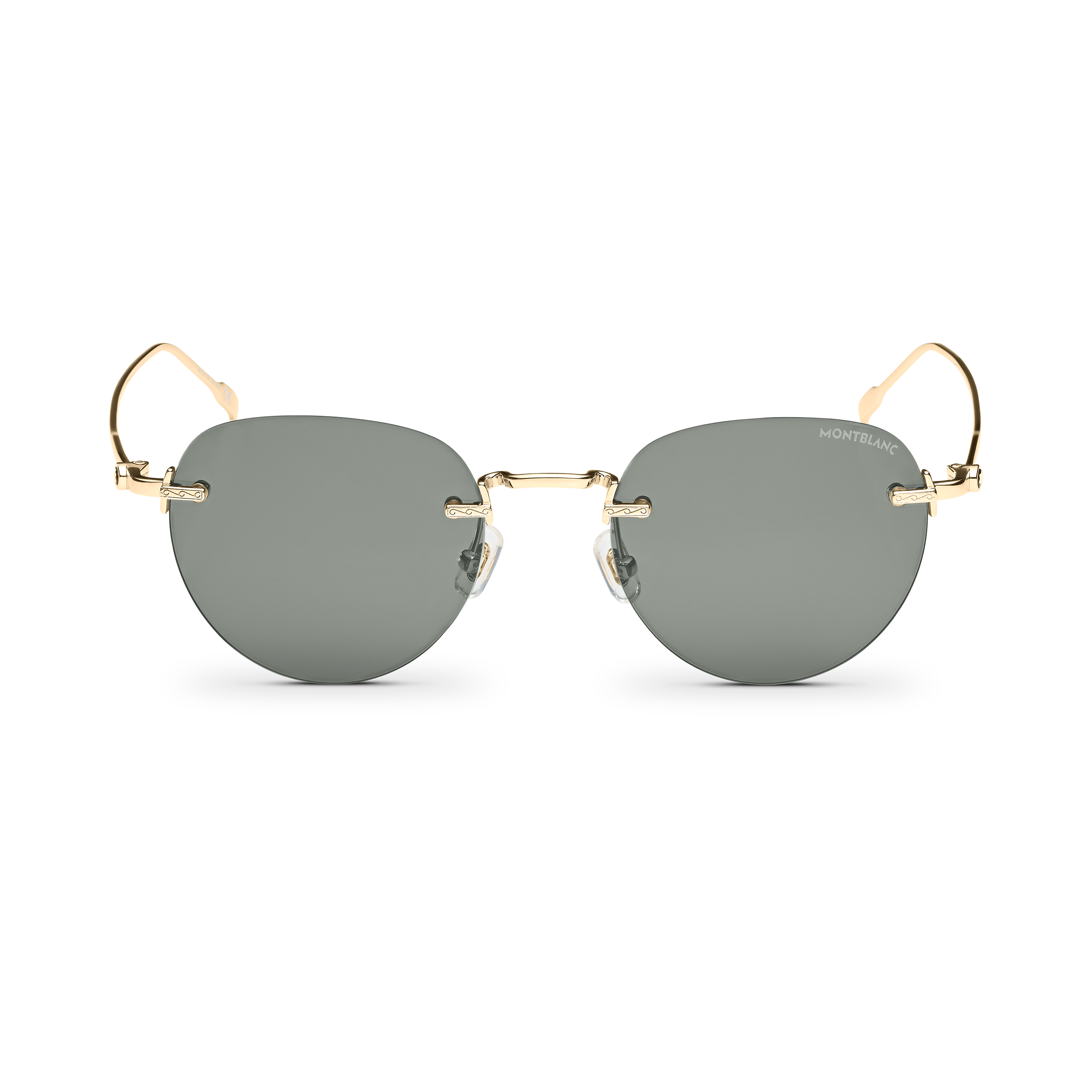 Round Sunglasses with Gold Colored Metal Frame, image 1