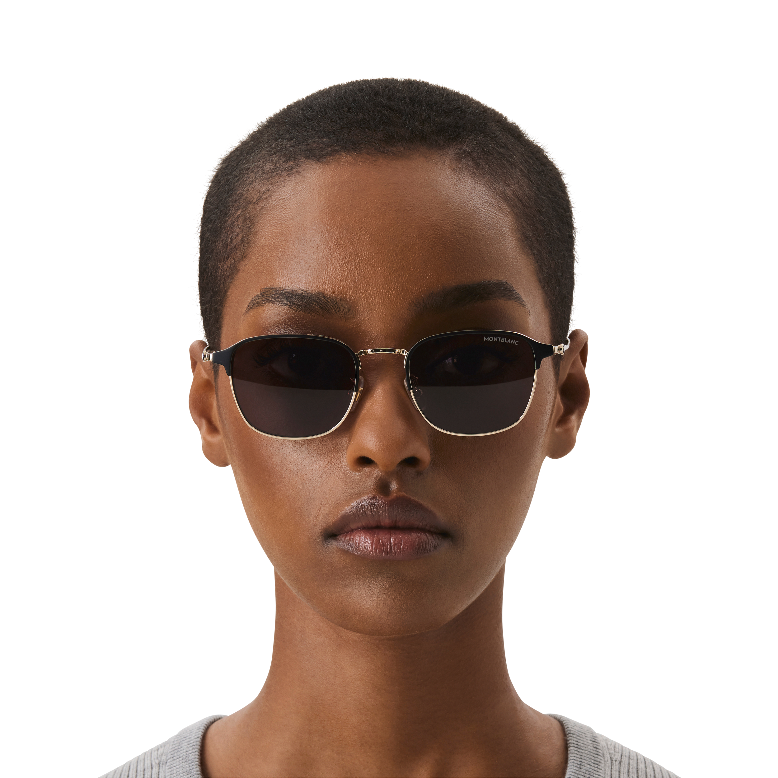 Rectangular Sunglasses with Black-Colored and Gold-Colored Metal Frame, image 2