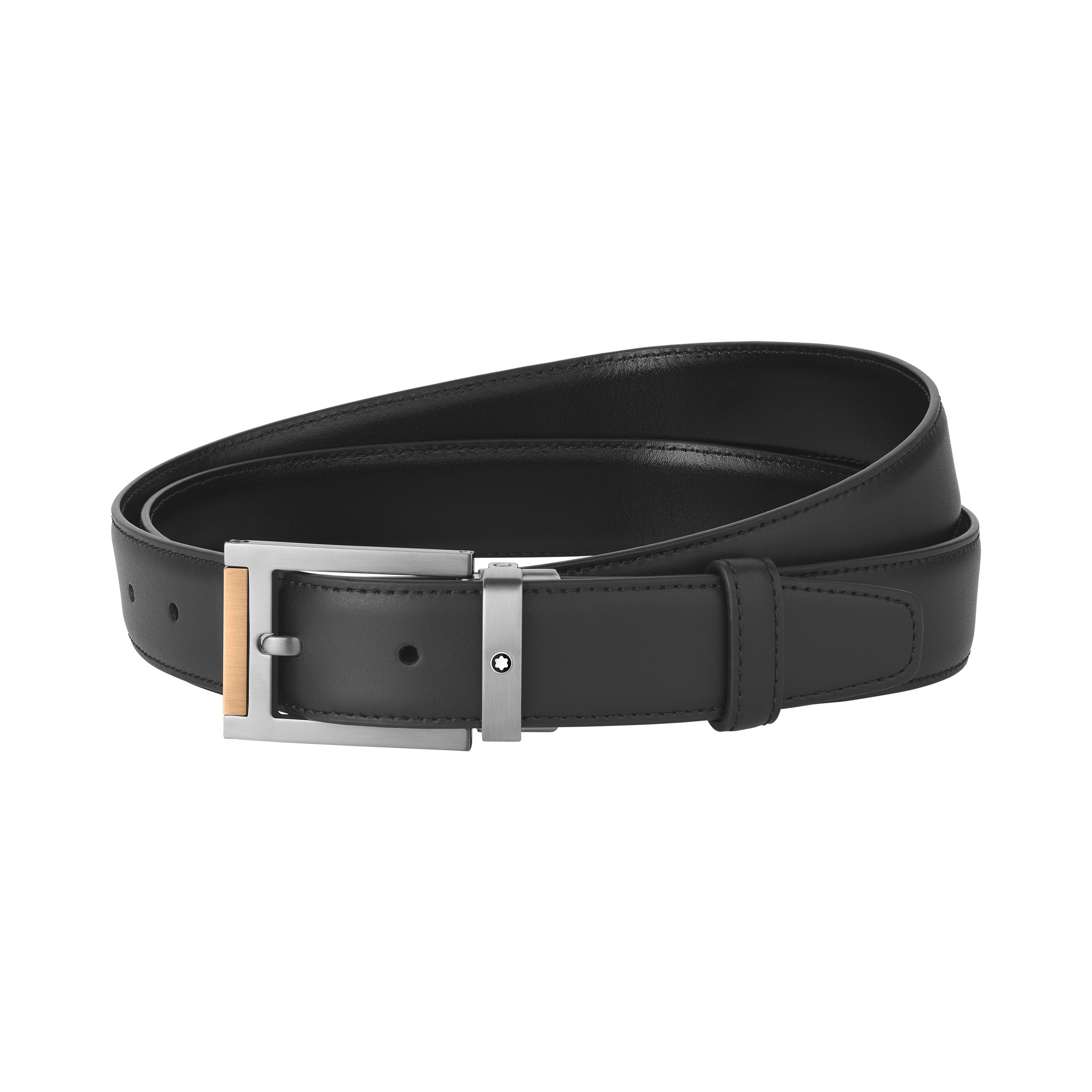 Black 30 mm leather belt, image 1