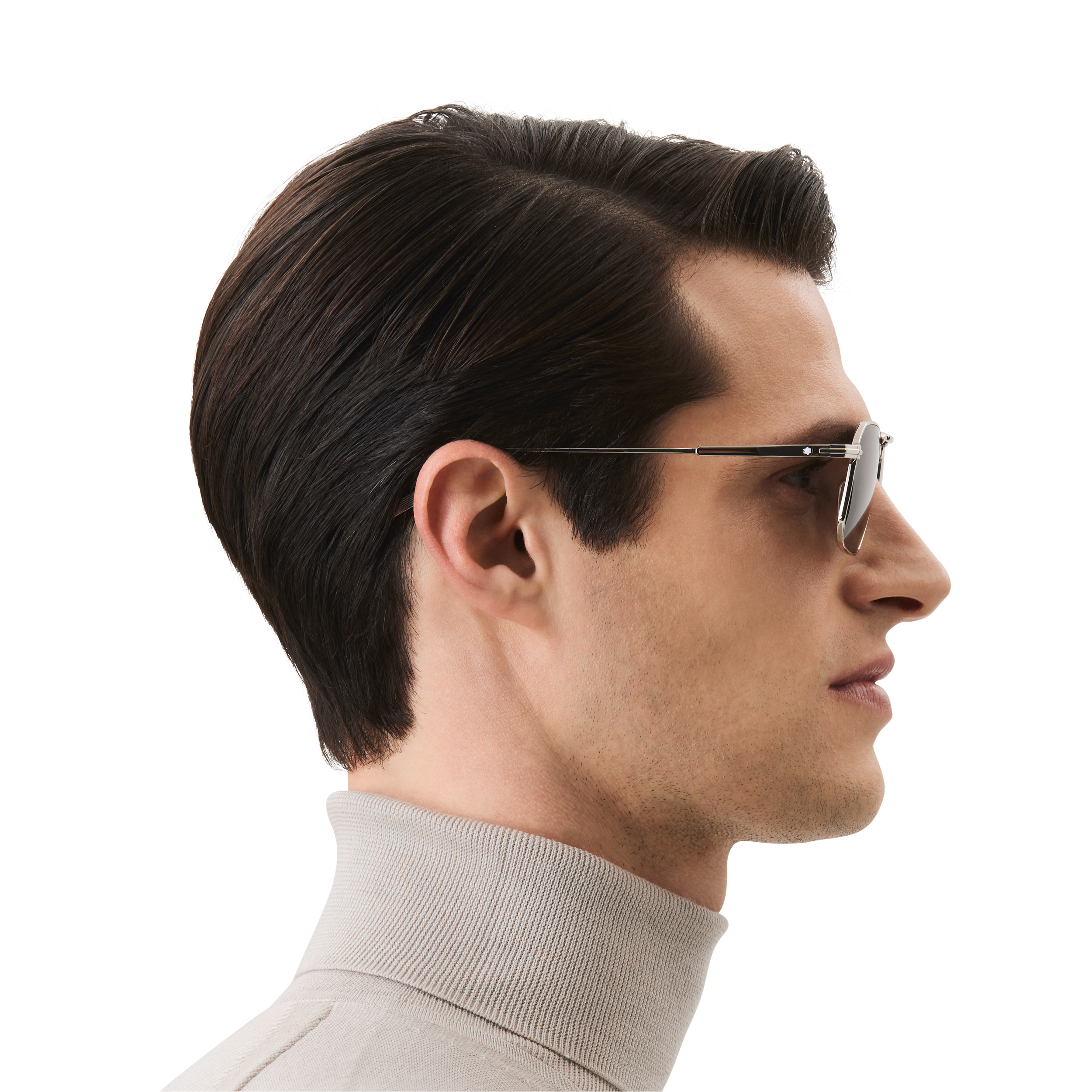 Squared Sunglasses with Silver-Colored Metal Frame, image 3