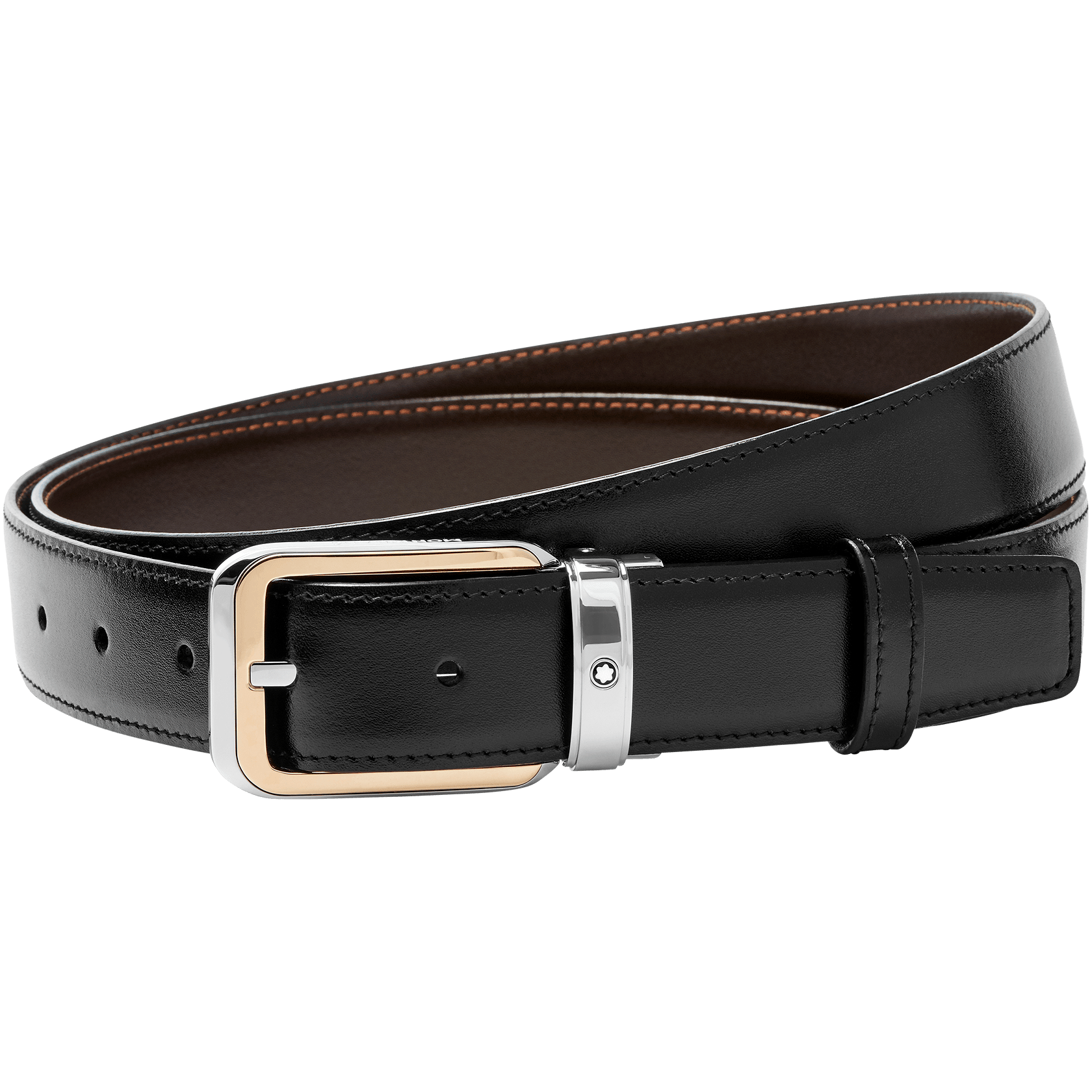 Black/brown reversible cut-to-size business belt, image 1