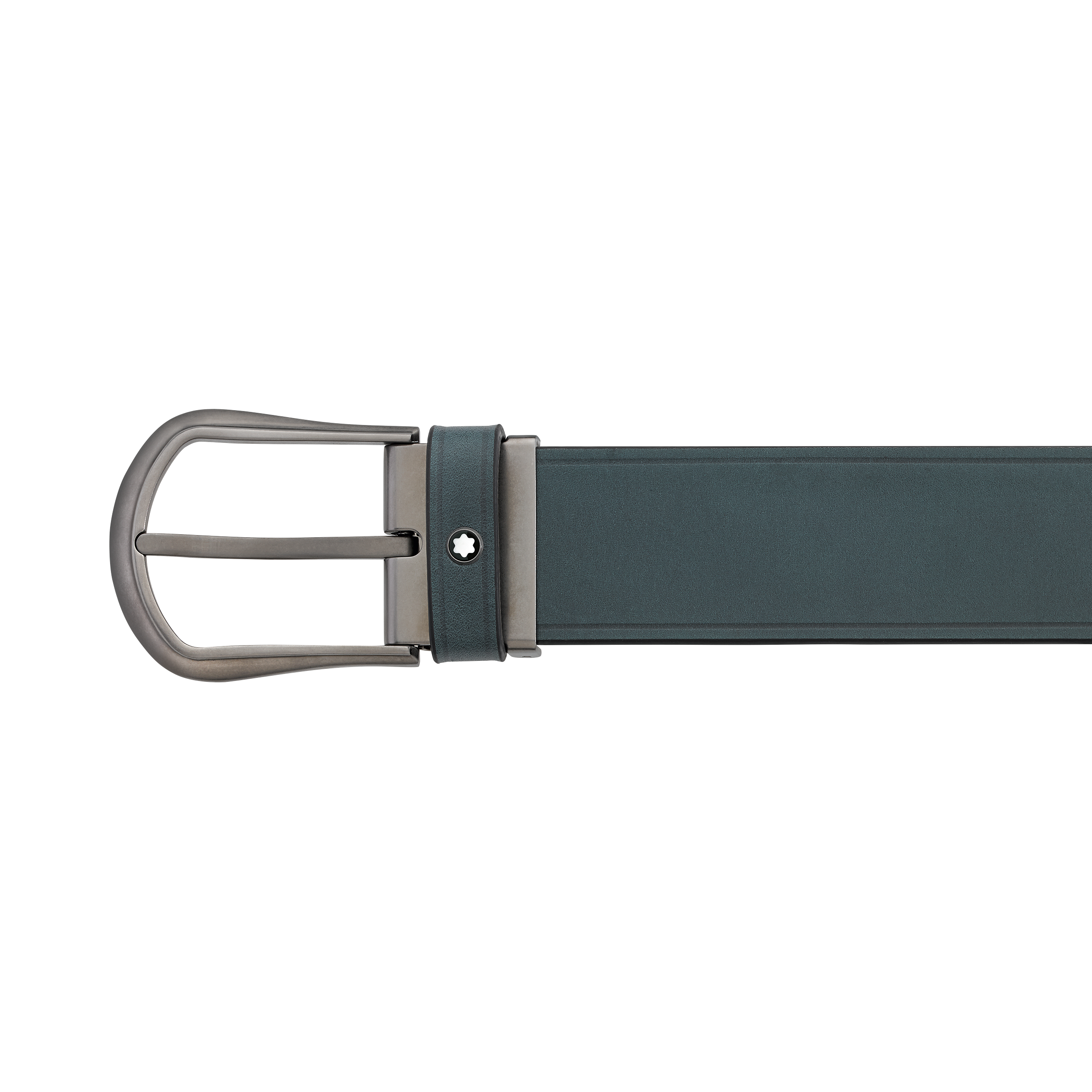 1 صورة ،Rounded Trapeze Graphite-Colour Pin Buckle Belt
