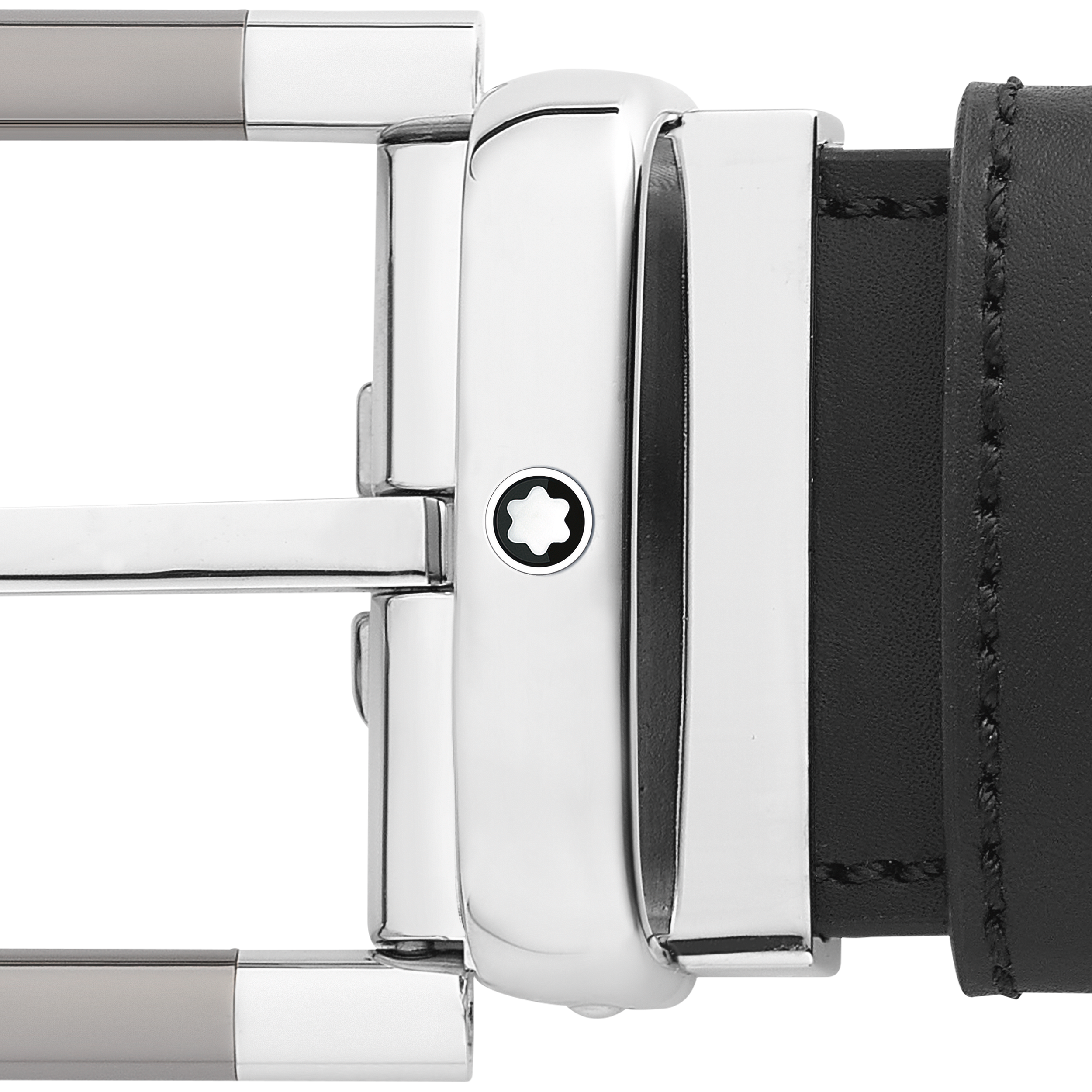 Black/blue 35 mm reversible leather belt, image 4