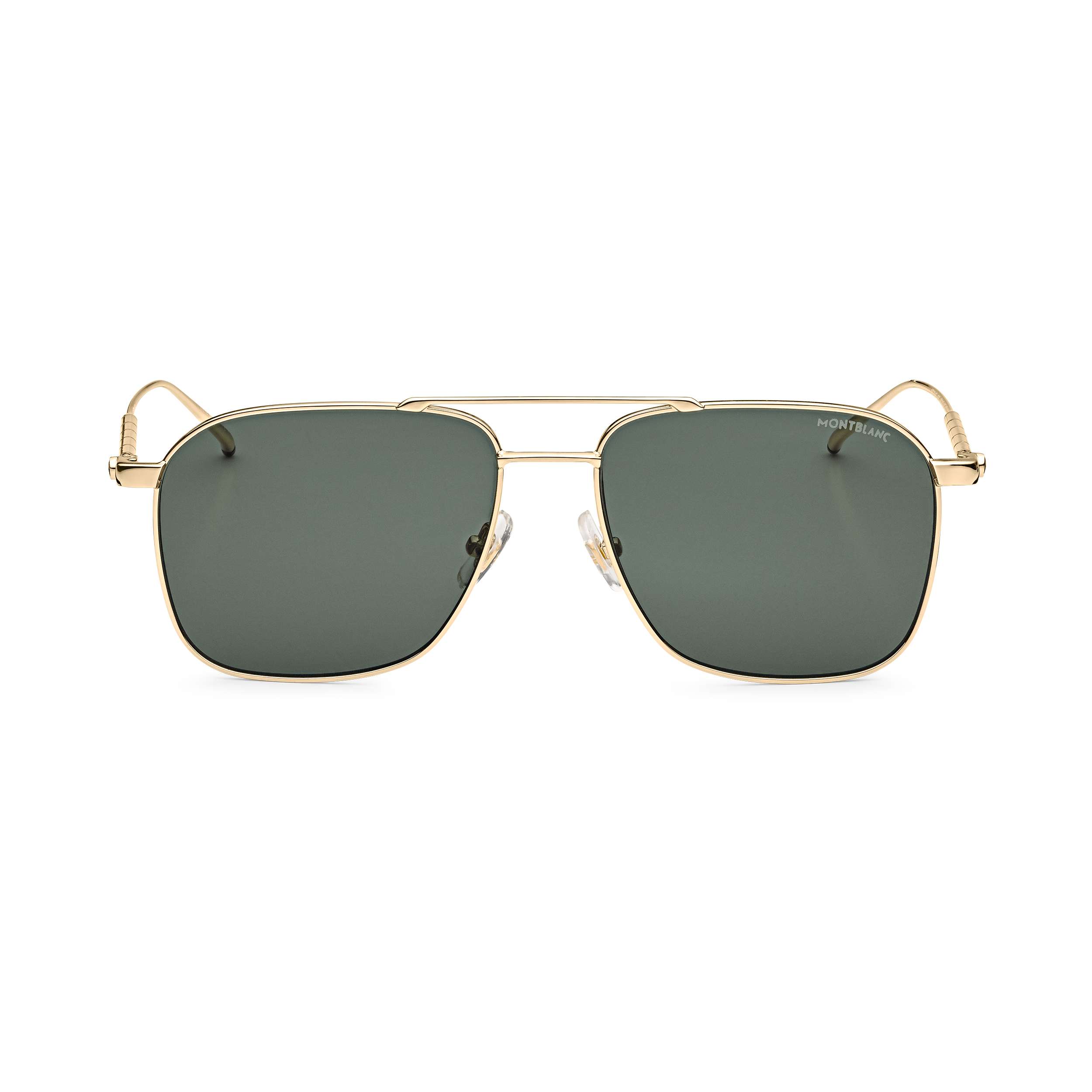 Rectangular Sunglasses with Gold-Colored Metal Frame