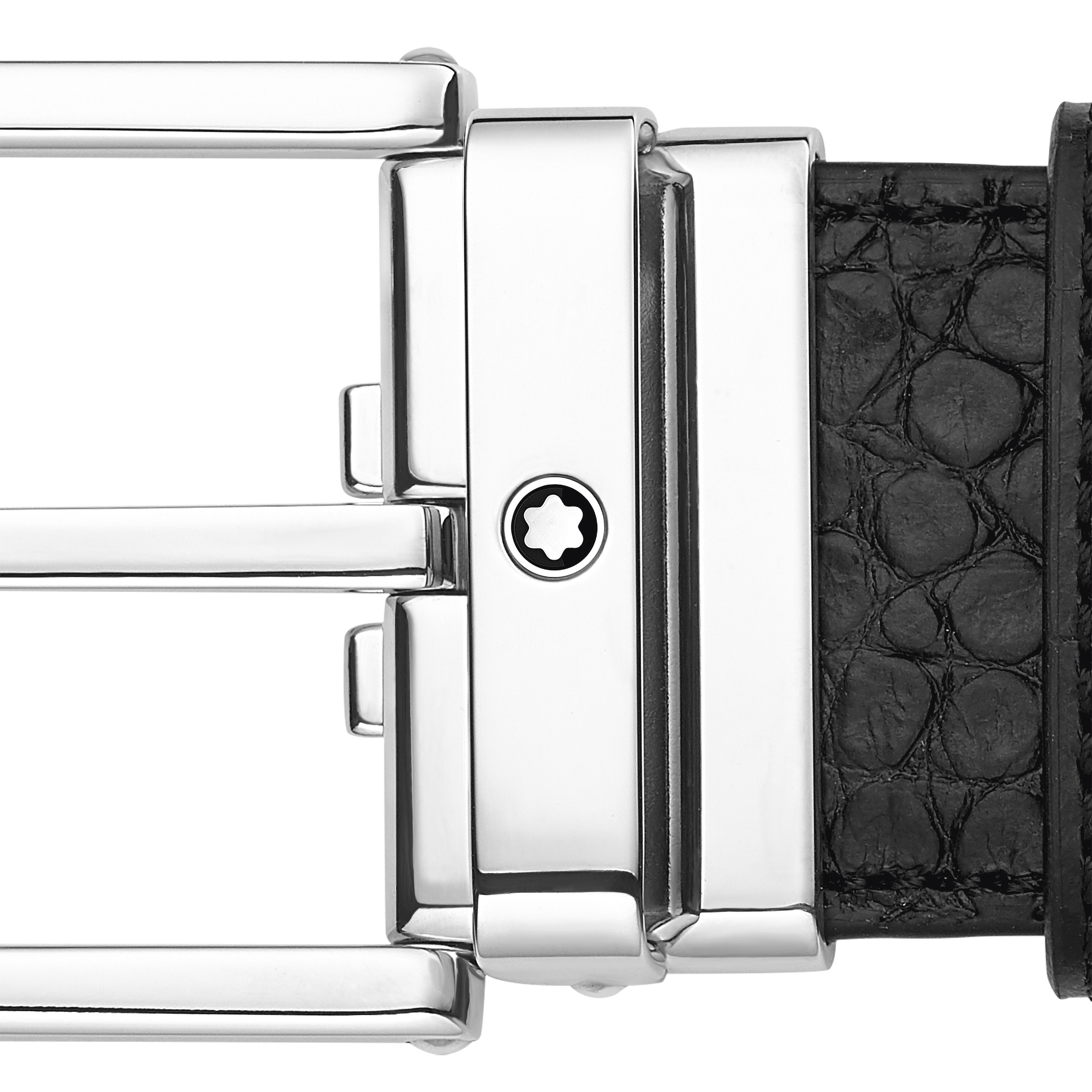 Black 35 mm leather belt, image 3
