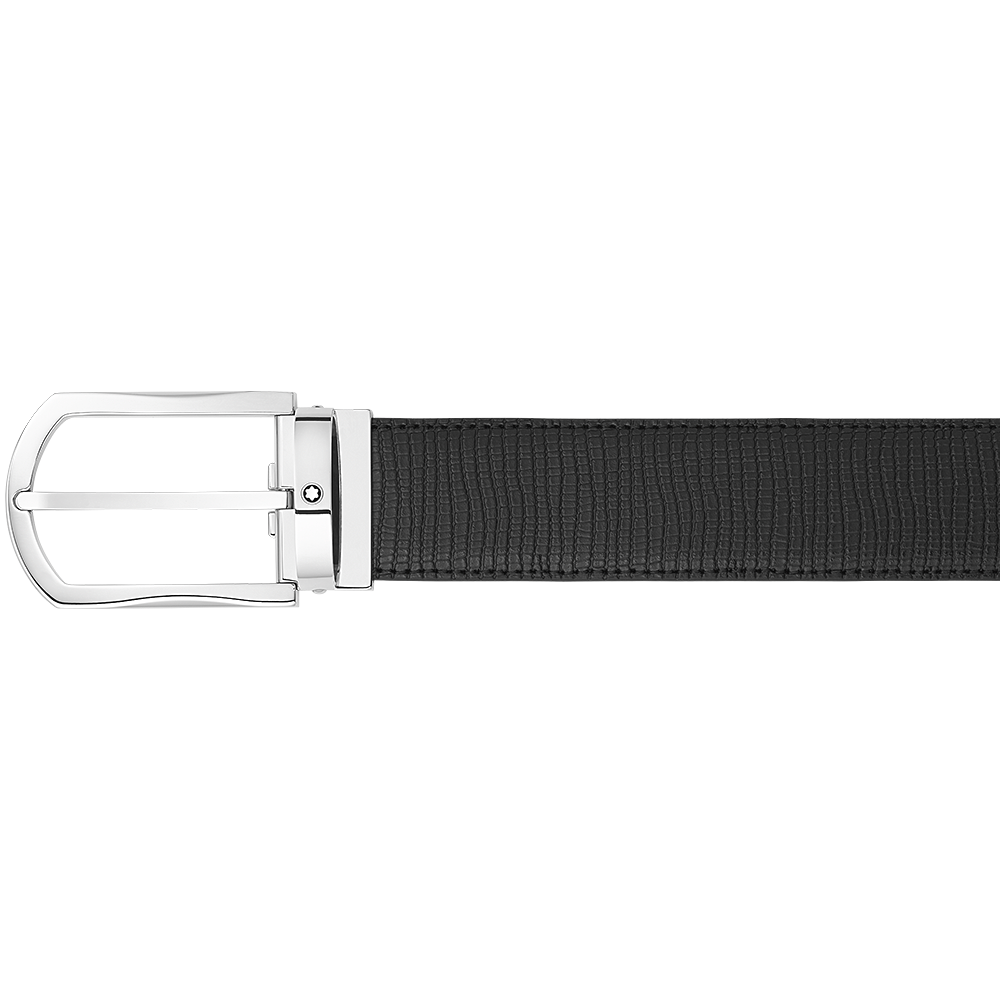 Horseshoe buckle black  35 mm leather belt, image 2