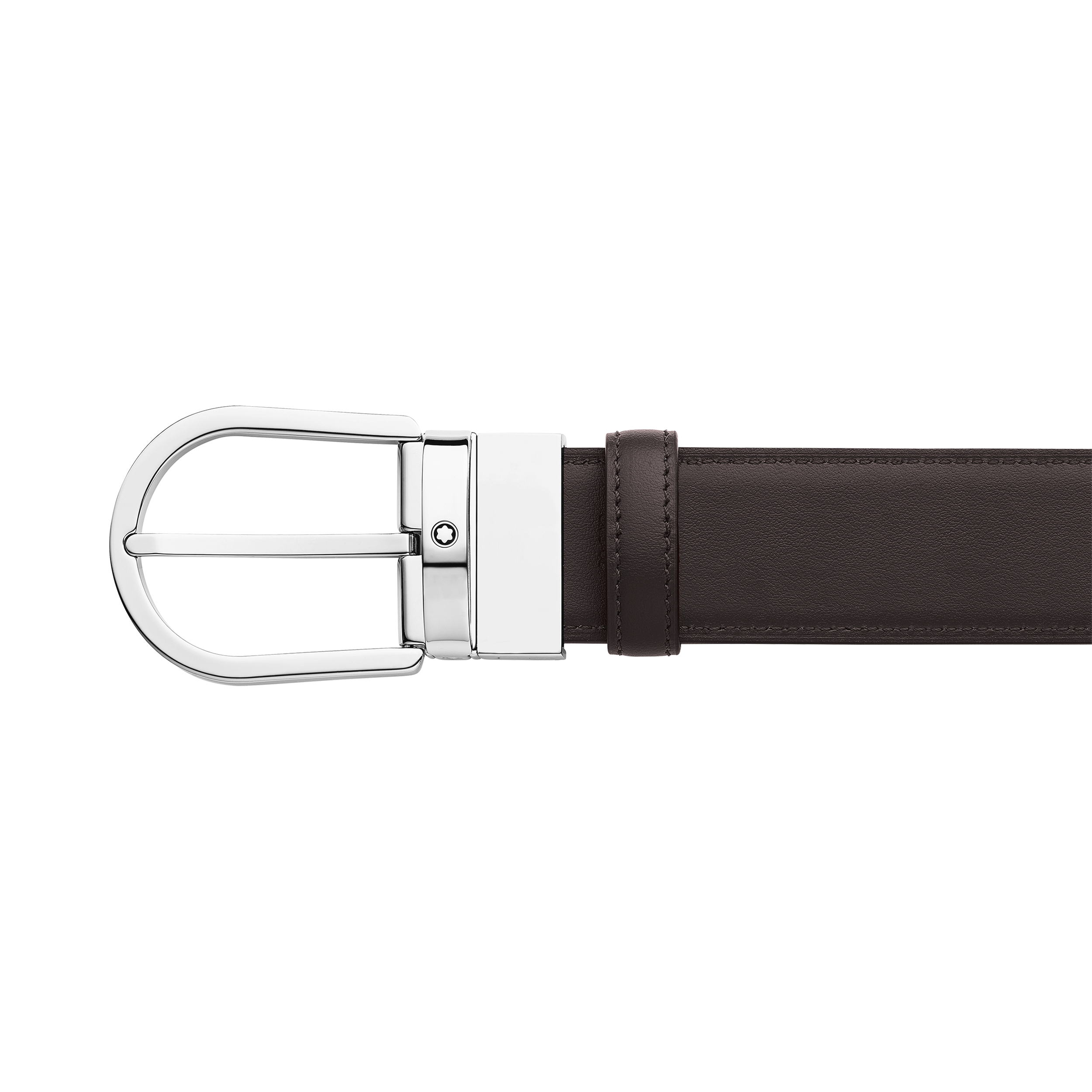 Horseshoe buckle black/tan 35 mm leather belt, image 2