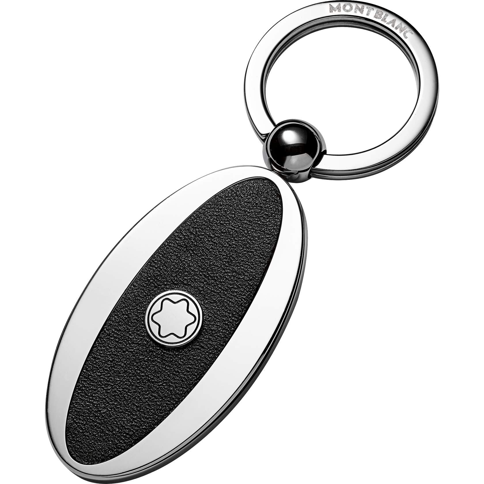Meisterstück Key Fob oval metal/leather, image 1