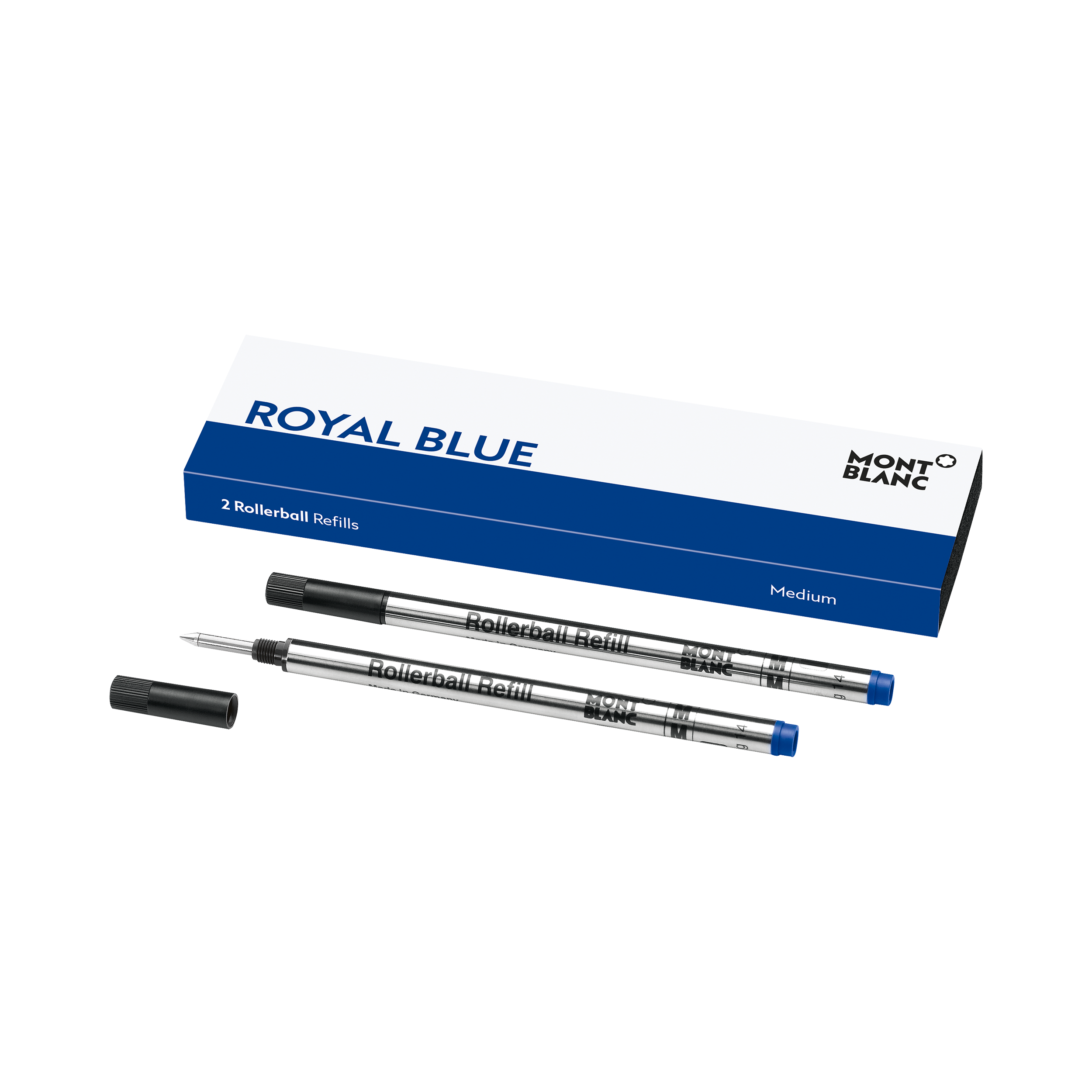 2 Rollerball Refills Medium, Royal Blue, image 1