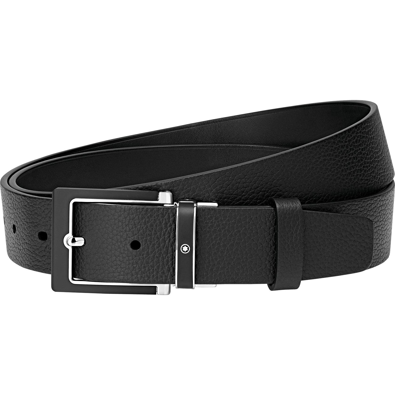 Squared Stainless Steel and Black Matt PVD Insert Pin Buckle Belt, image 1