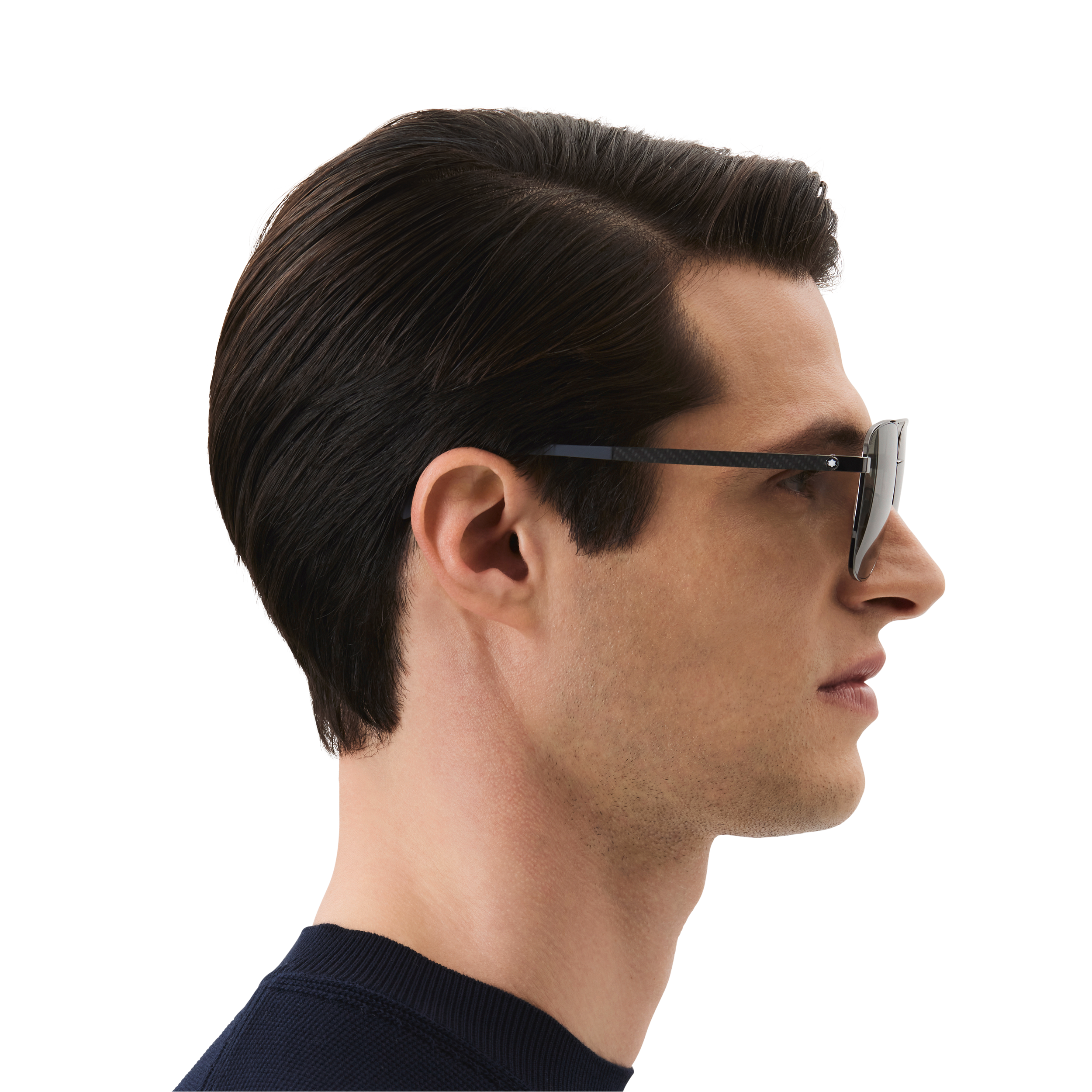 Rectangular Sunglasses with Grey-Colored Metal Frame, image 2