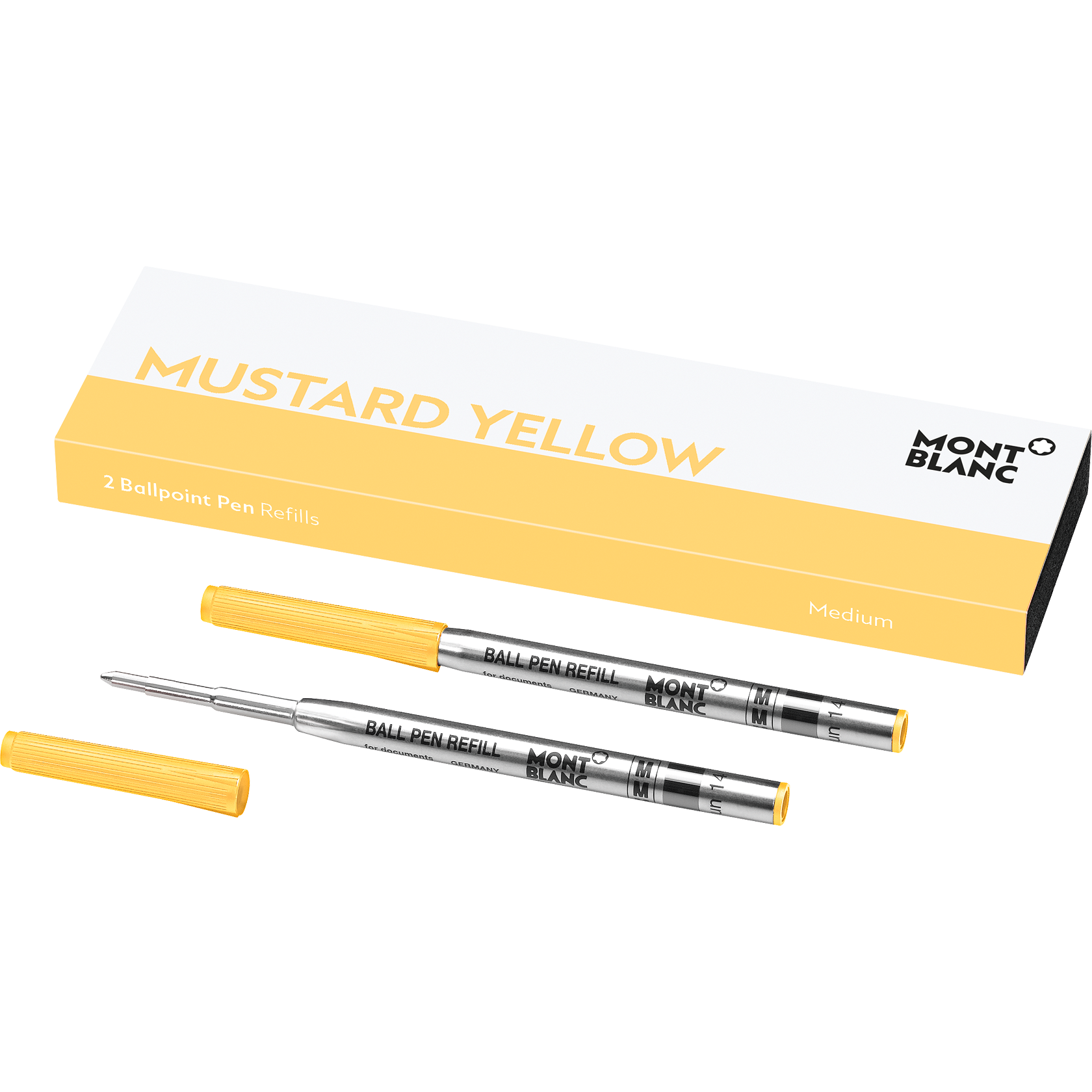 2 Ballpoint Pen Refills (M) Color of the Year, Mustard Yellow, image 2