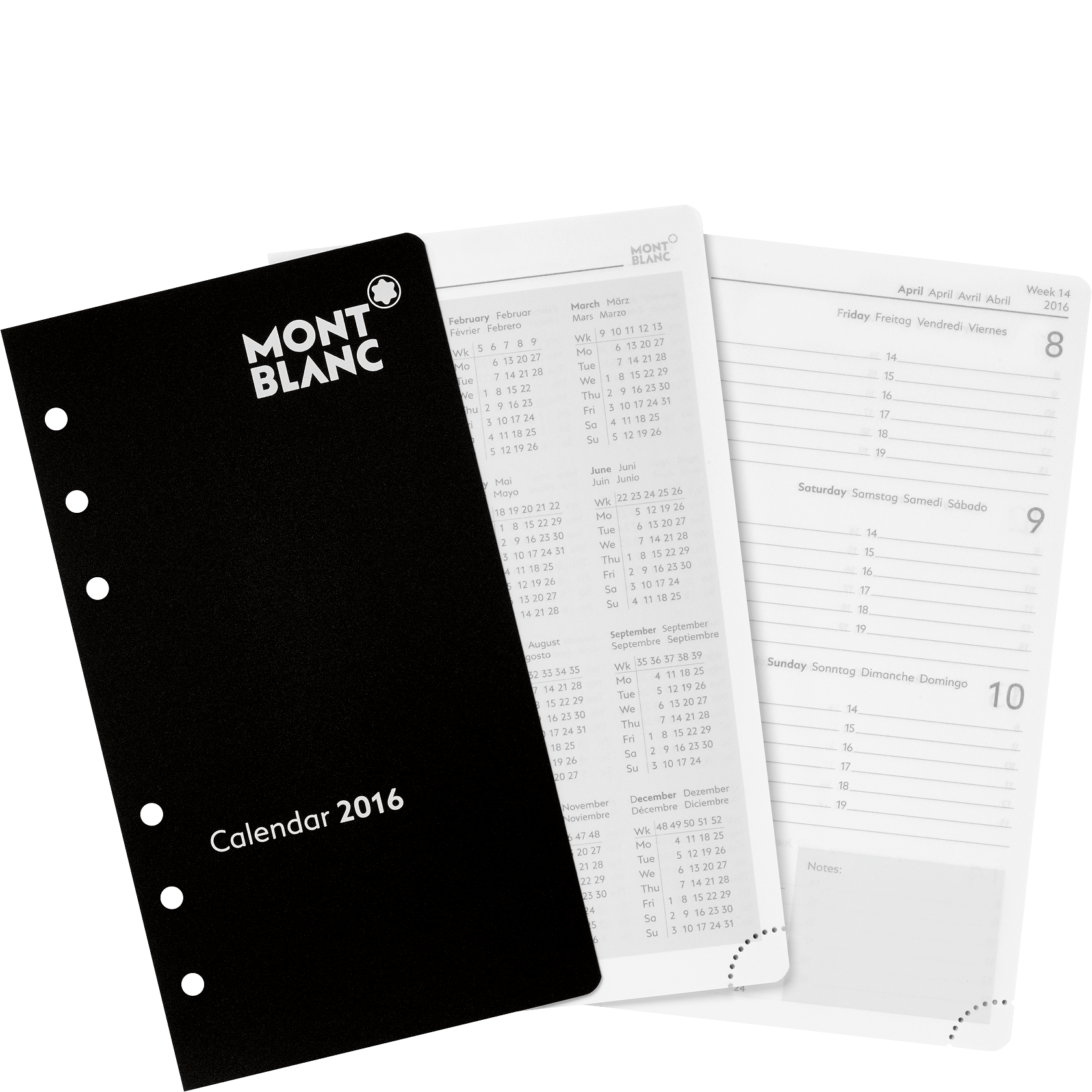 Calendar 2016 Medium 1 week on 2 pages, image 1