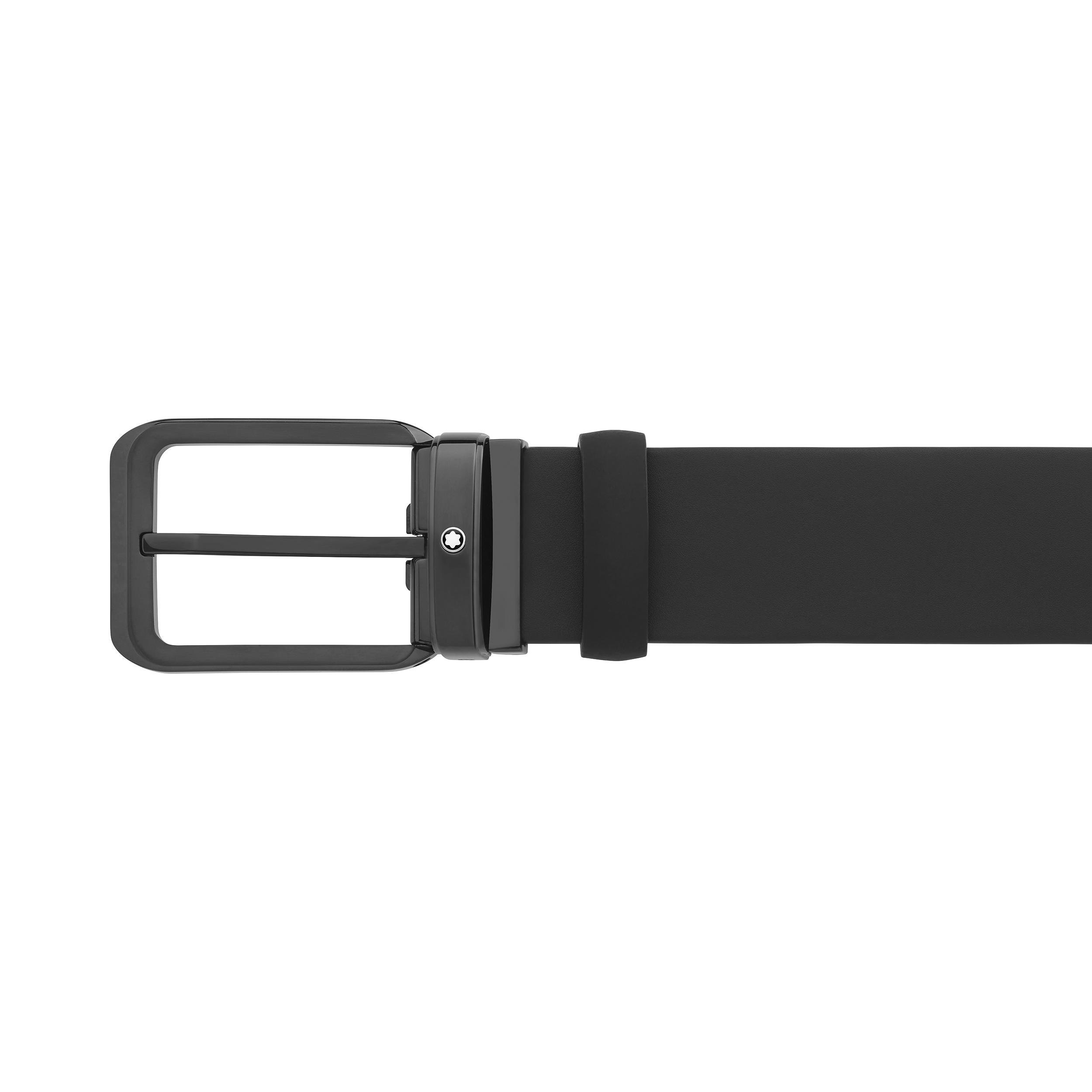 Black 35 mm reversible leather belt, image 2
