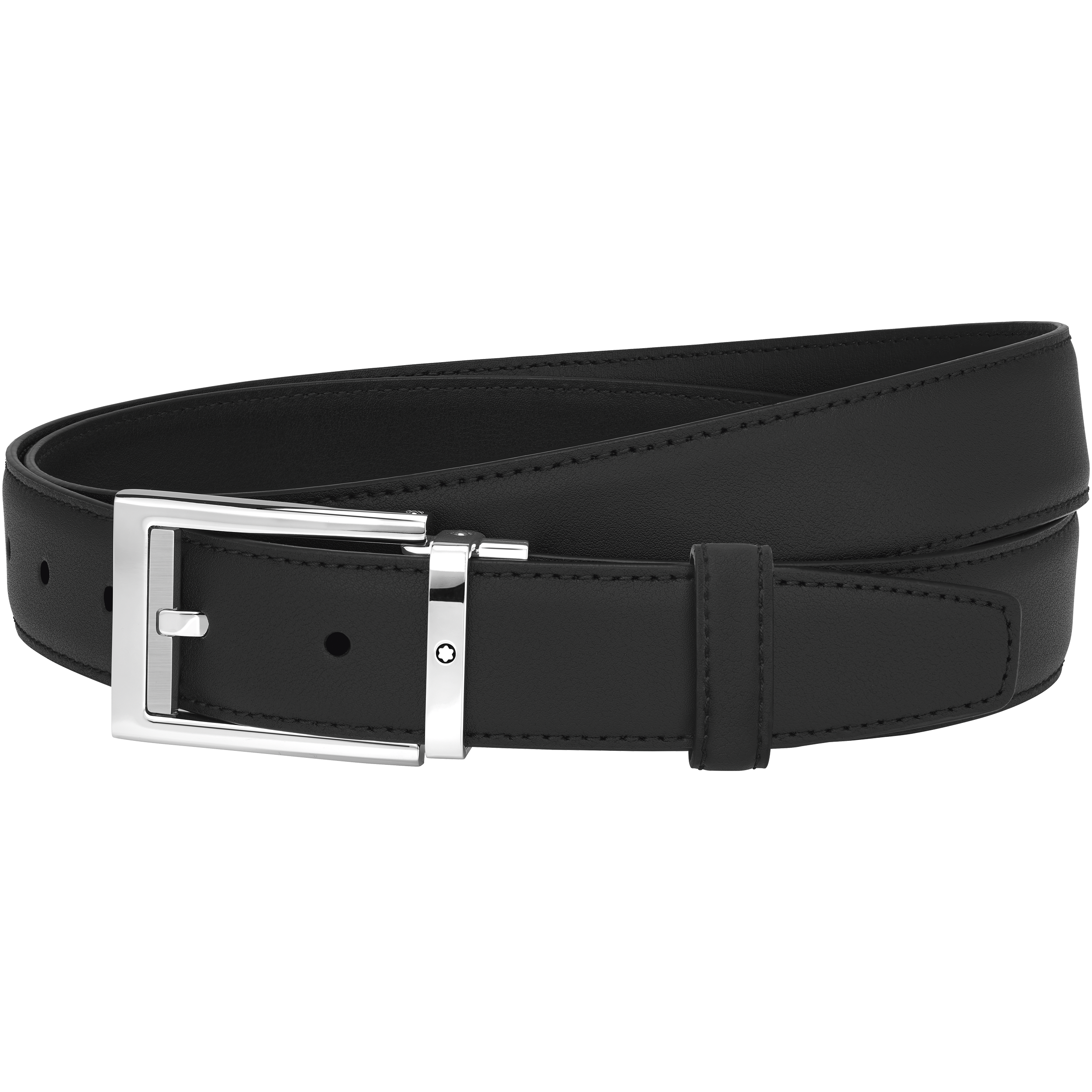 Black 30 mm leather belt, image 2