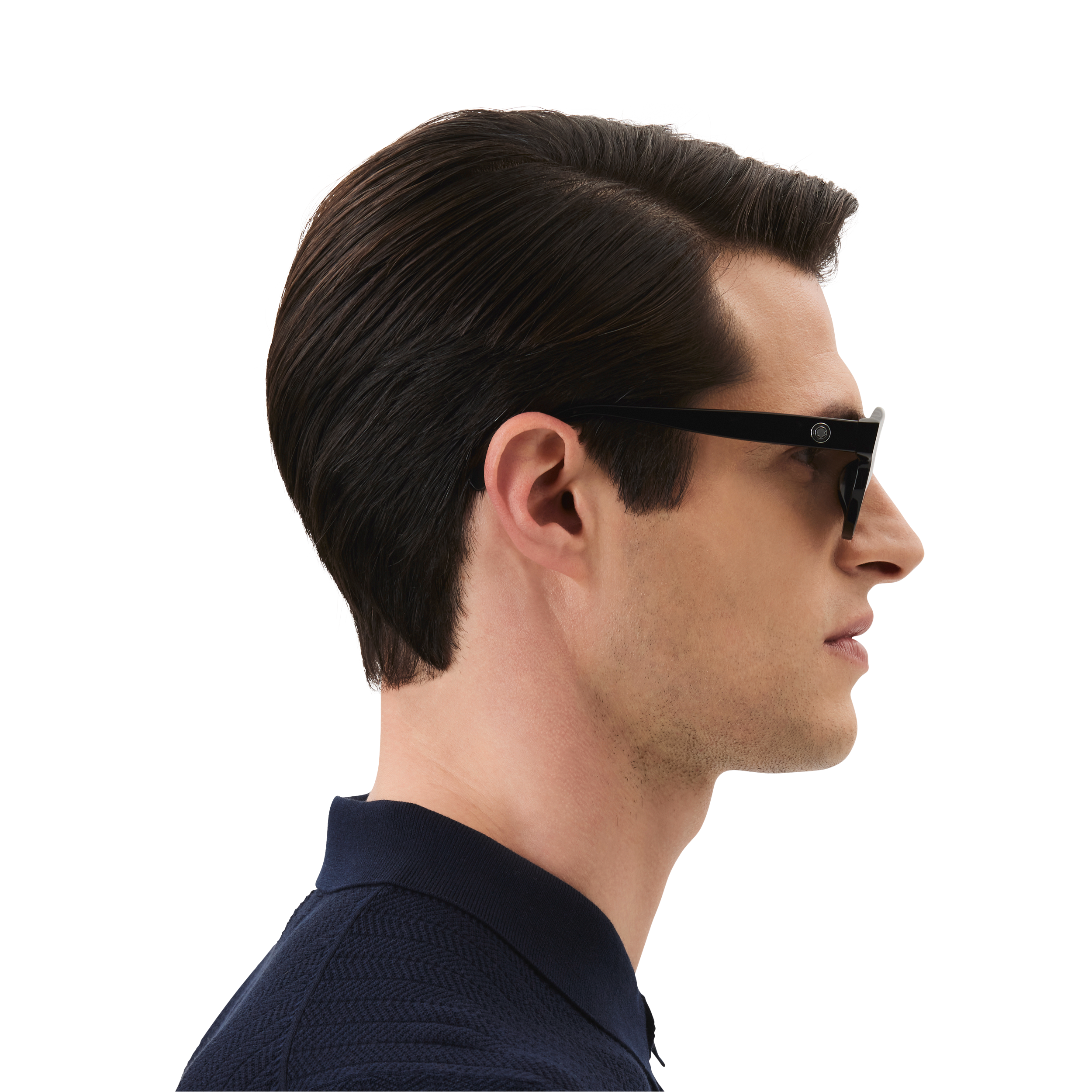 Round Sunglasses with Black-Colored Acetate Frame, image 3