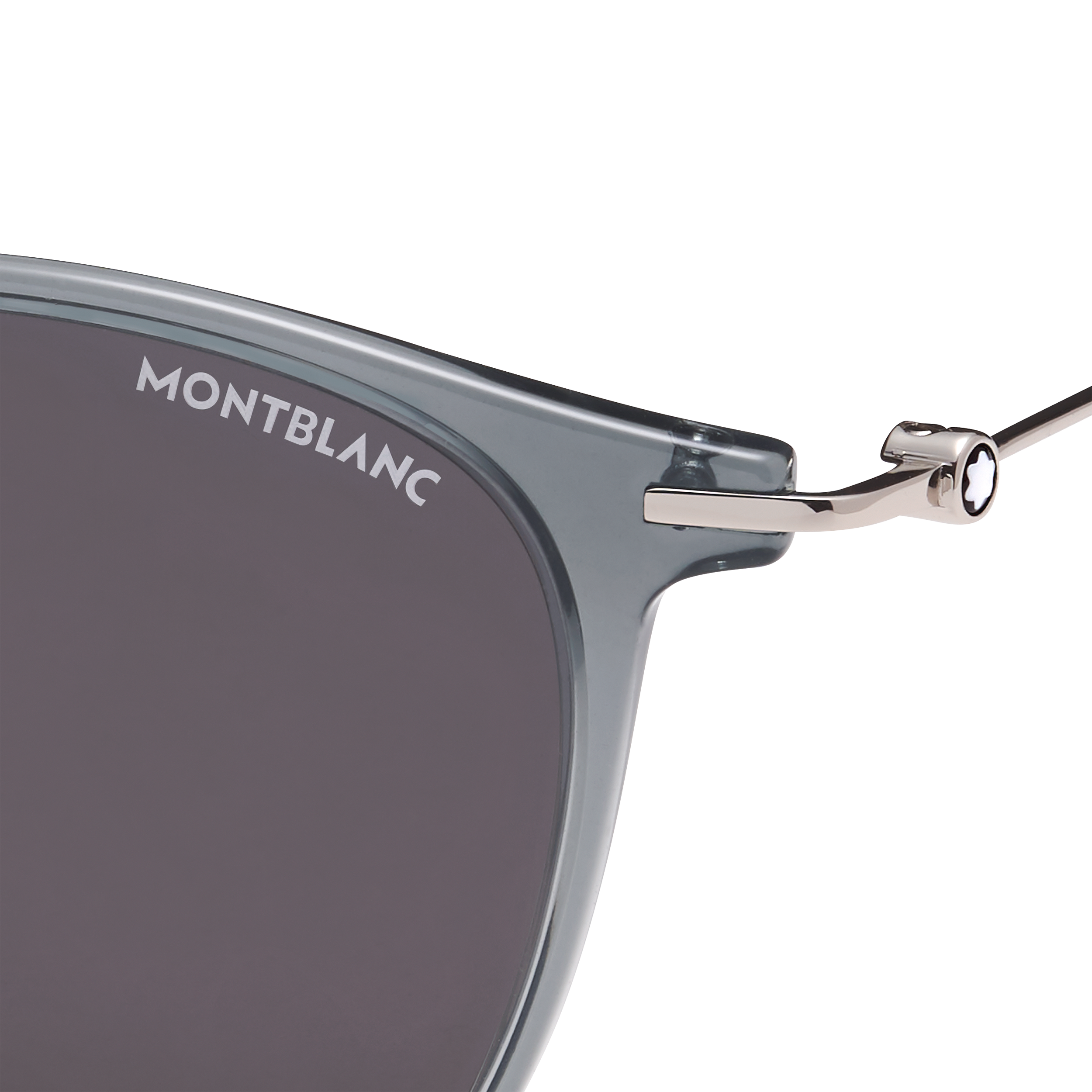 Round Injected Gray Frame Sunglasses - AED | Montblanc® AE