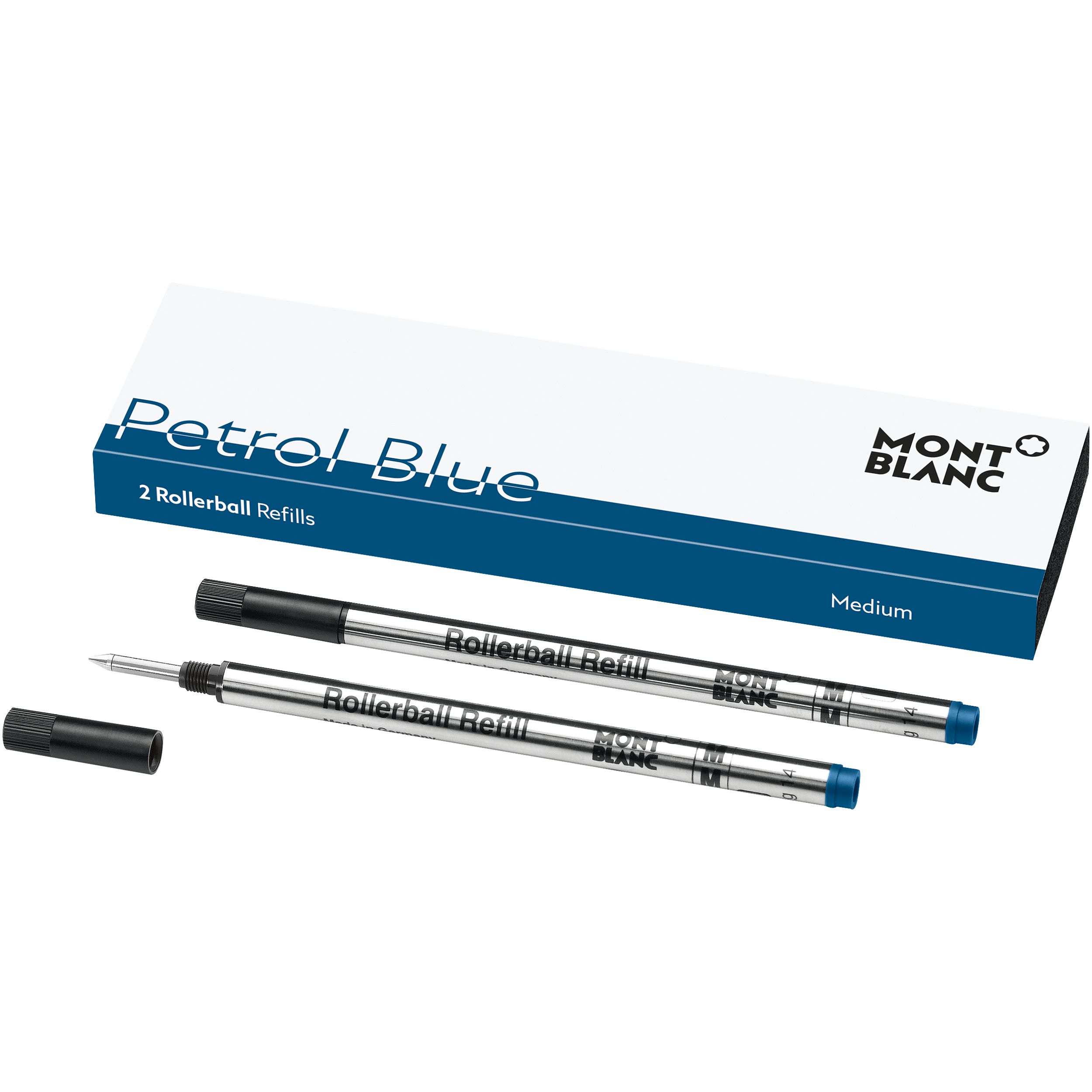 2 Rollerball Refills (M), Petrol Blue, image 1